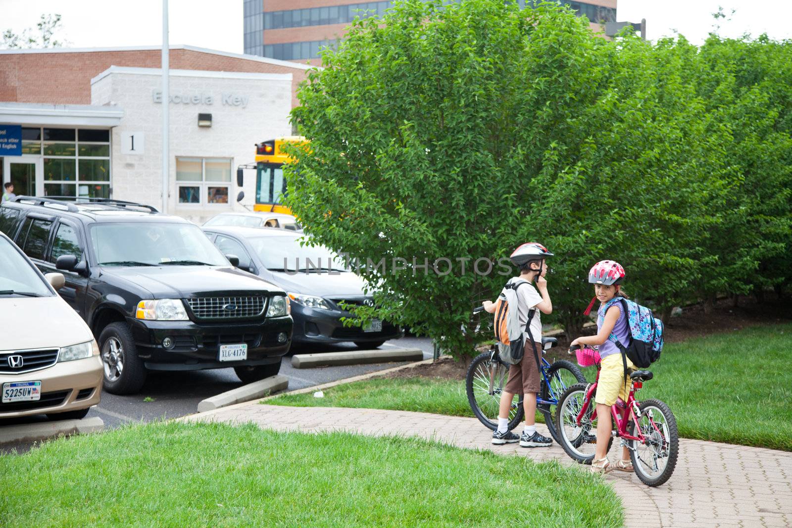 May 9, 2012 - Arlington, Virginia, USA - National Bike to School Day, Key School Escuela Key Elementary (Credit Image: © Dasha Rosato)