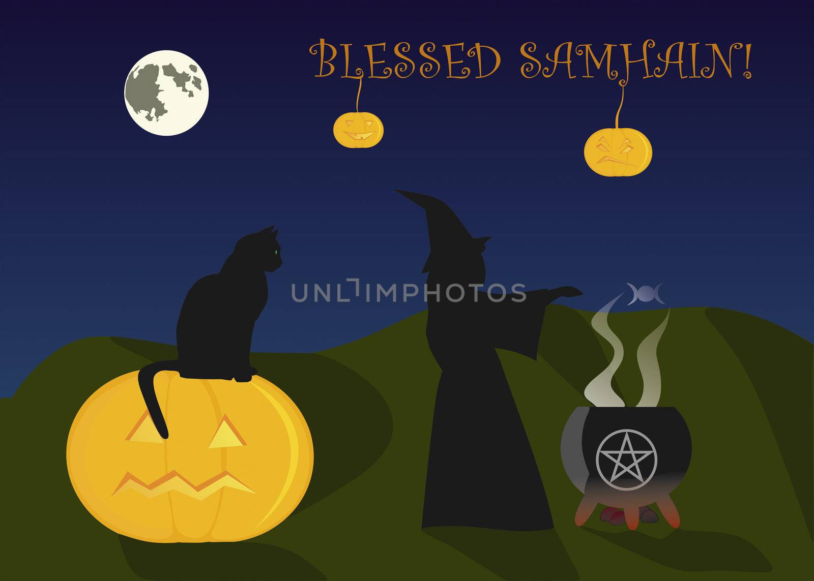 Greeting card to Halloween, or Samhain