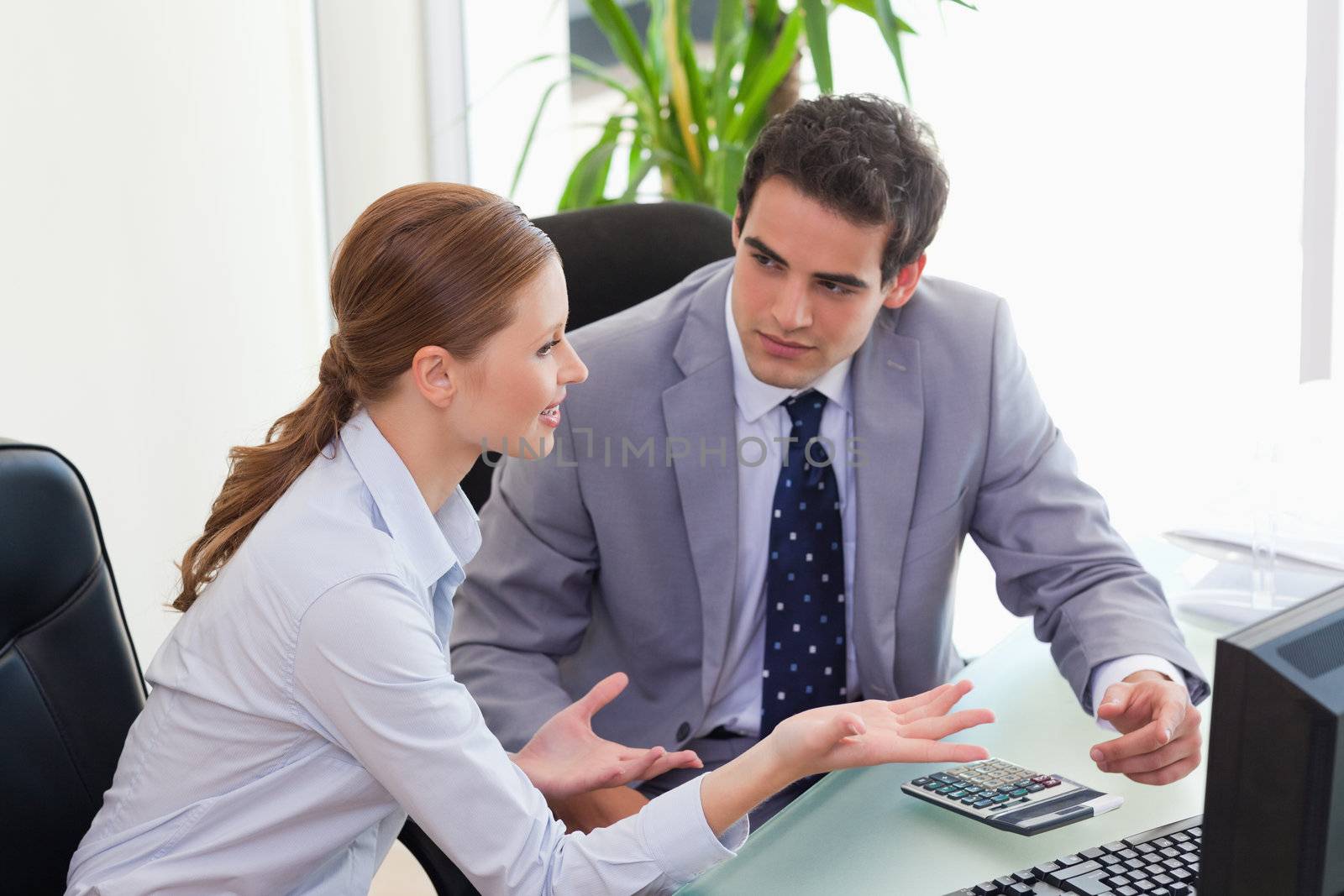 Young business partner discussing in the office