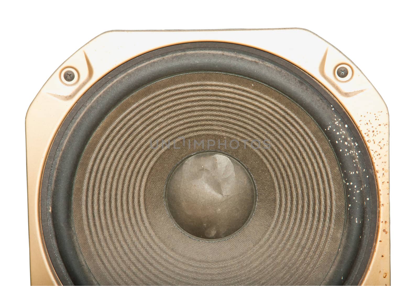 Loudspeaker old isolated on white background.