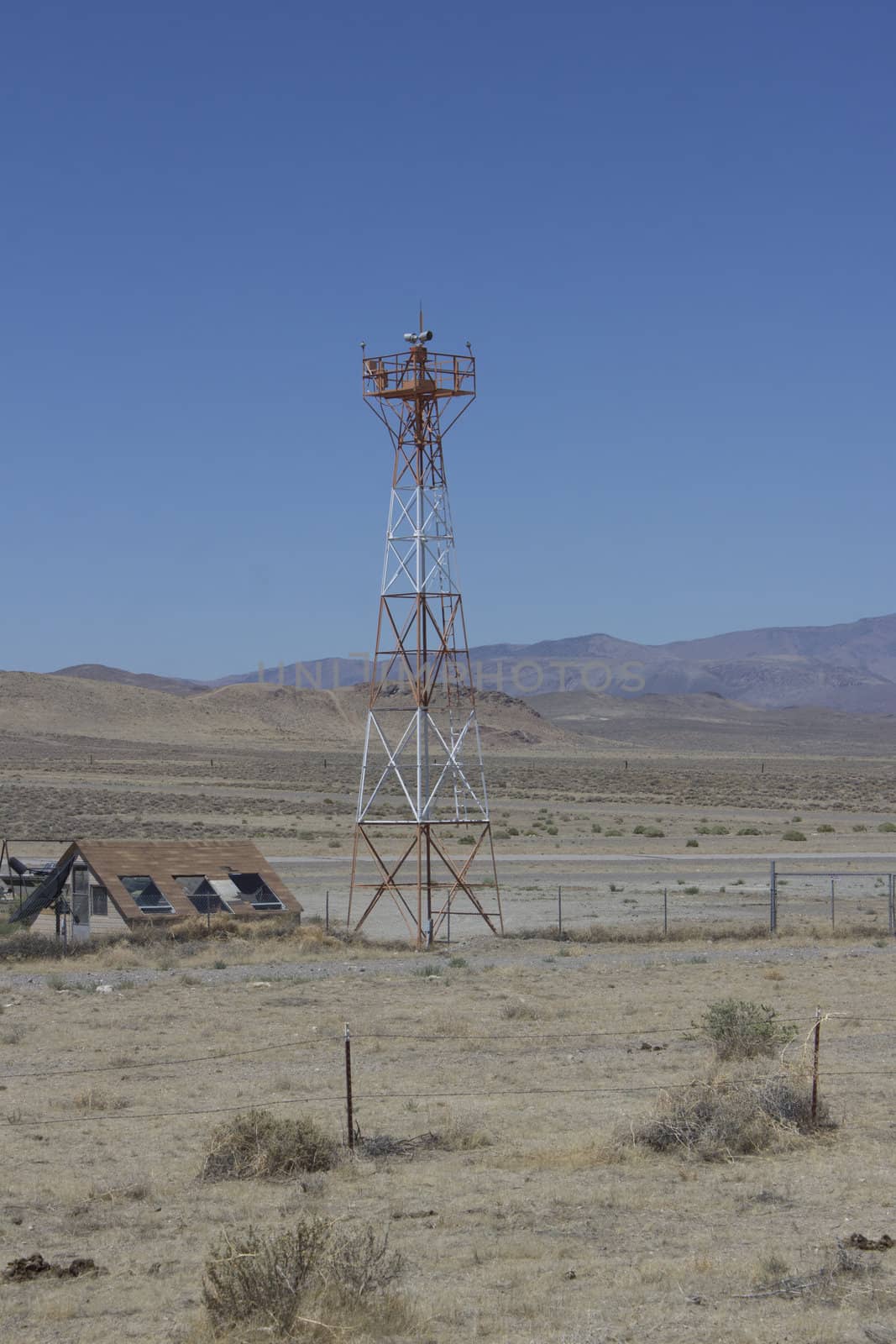 Airport in the middle of the desert with a radar by jeremywhat