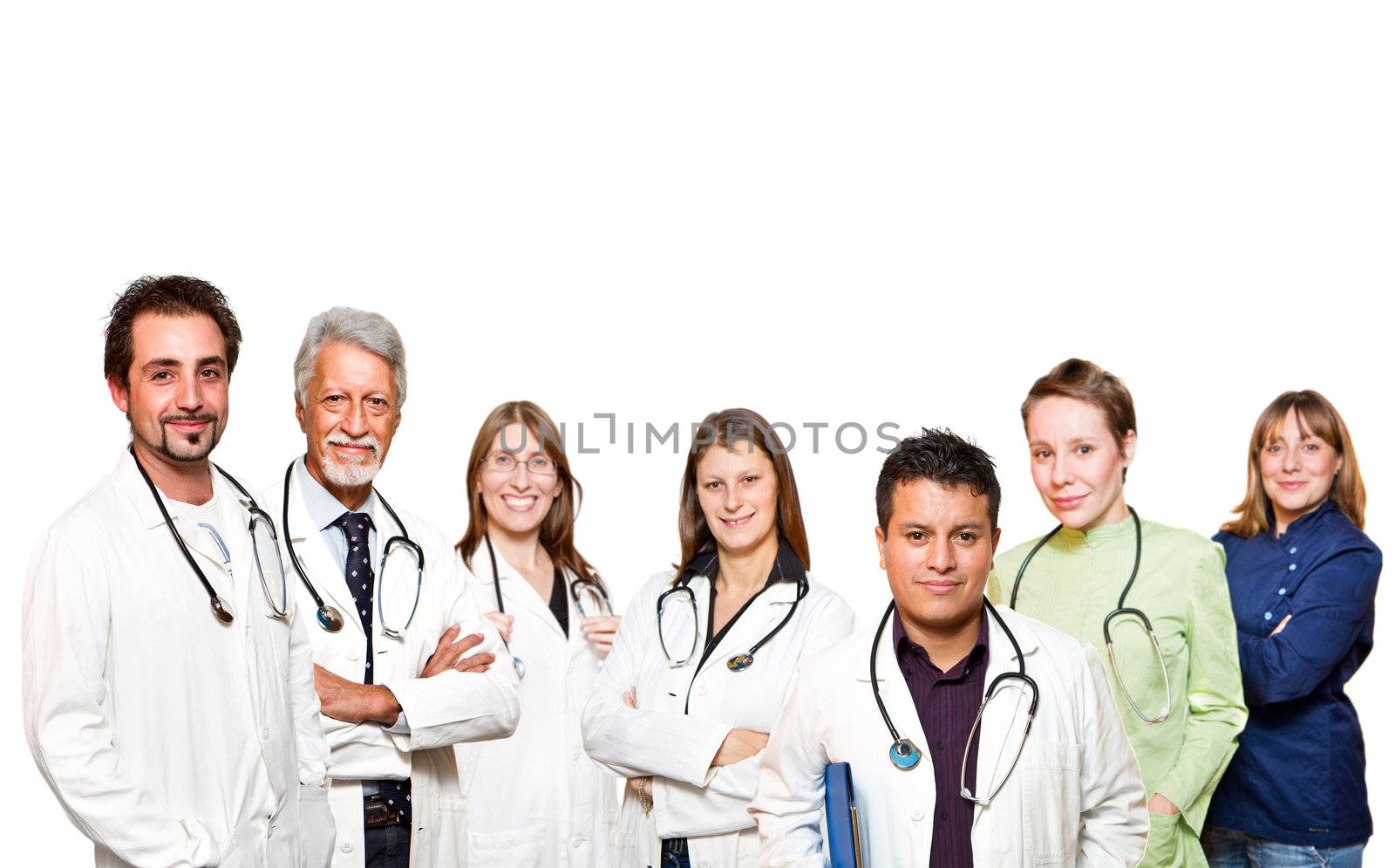 medical professionals standing isolated