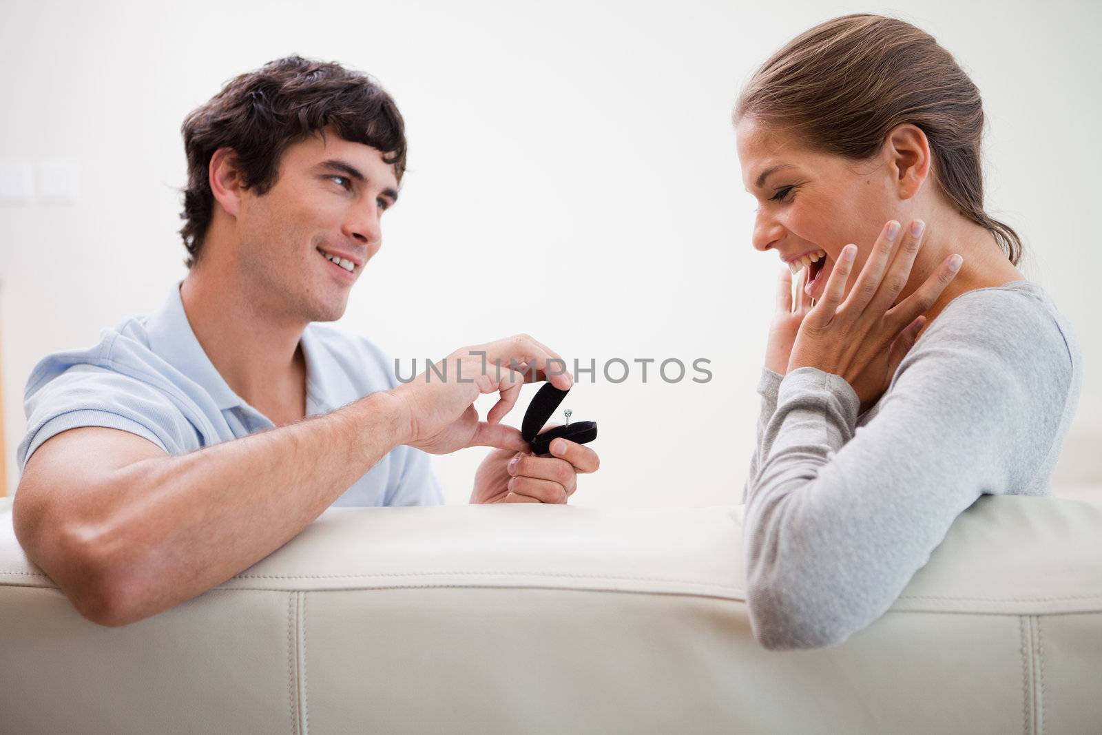 Young man making a proposal of marriage