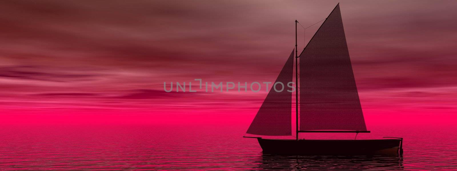 boat and sky pink