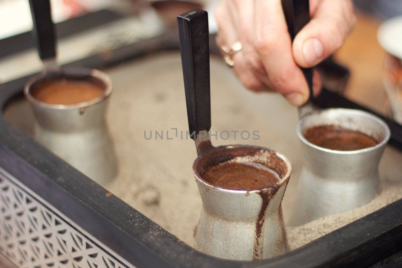 Brewed coffee in Turku on the sand