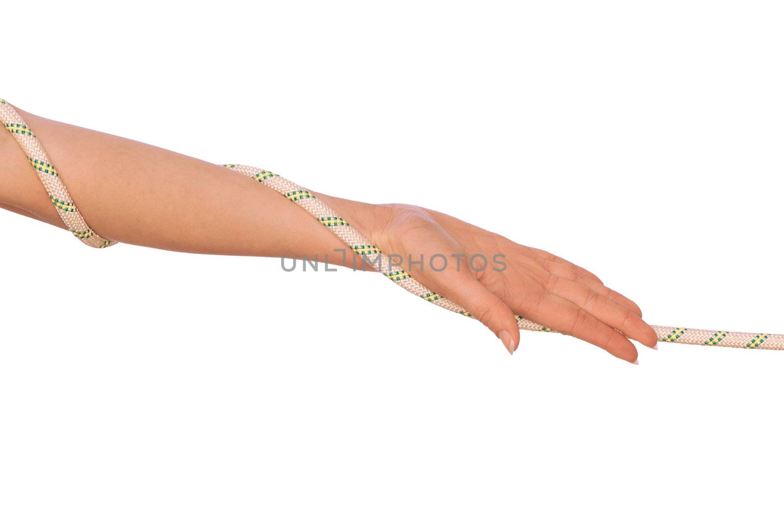 woman plays of pulling of a rope and wins