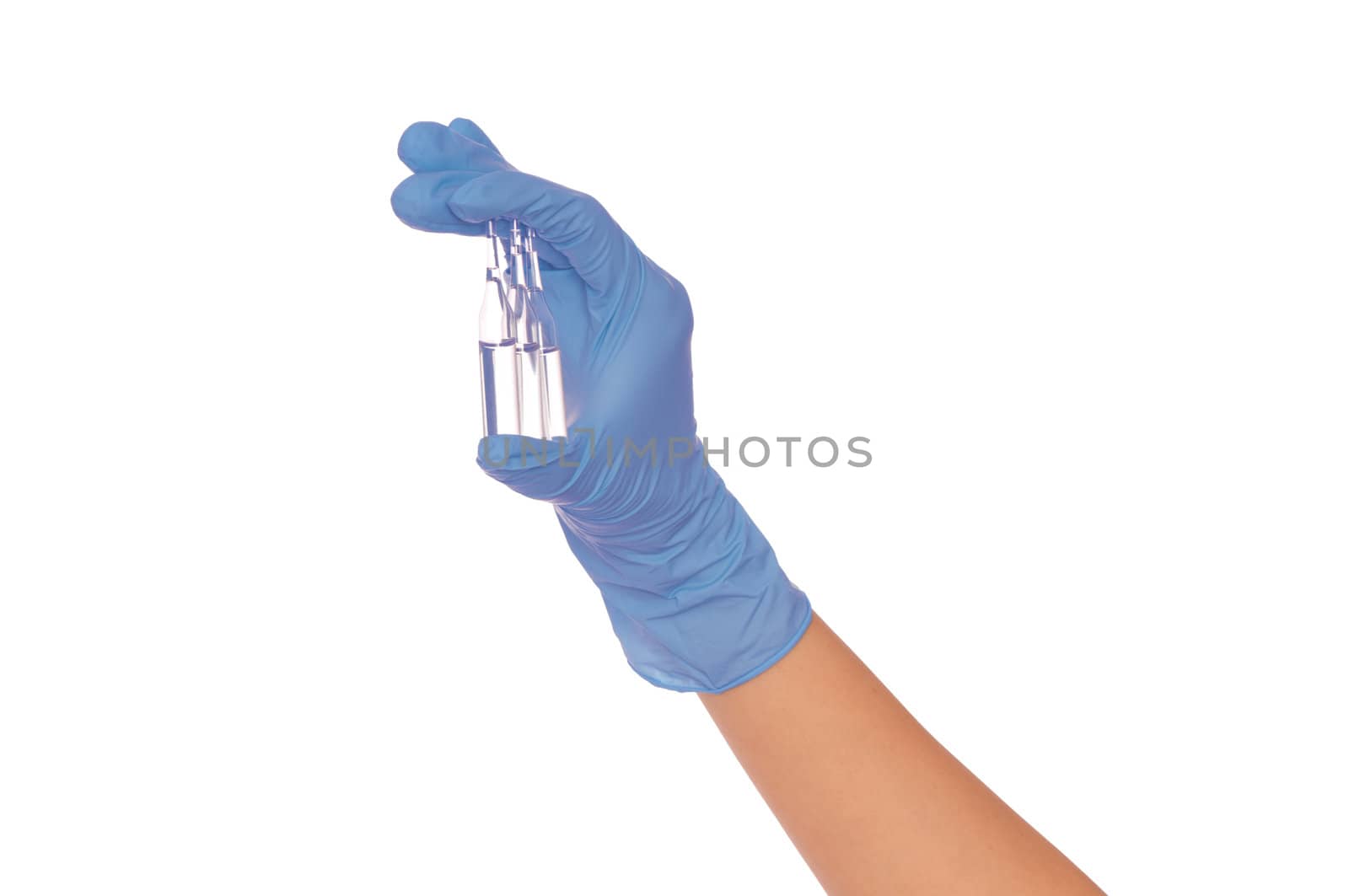 laboratory assistant take three ampules for vaccination