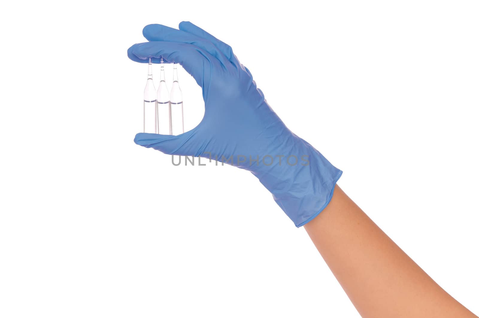 laboratory assistant take three ampules for make a test