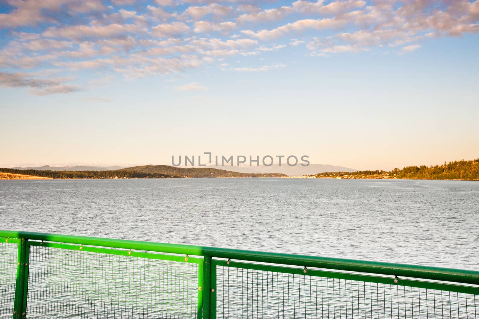 Mount Baker and Puget Sound seen from a ferry