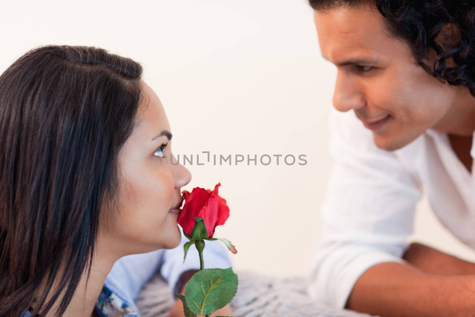 Young couple celebrating valentines day
