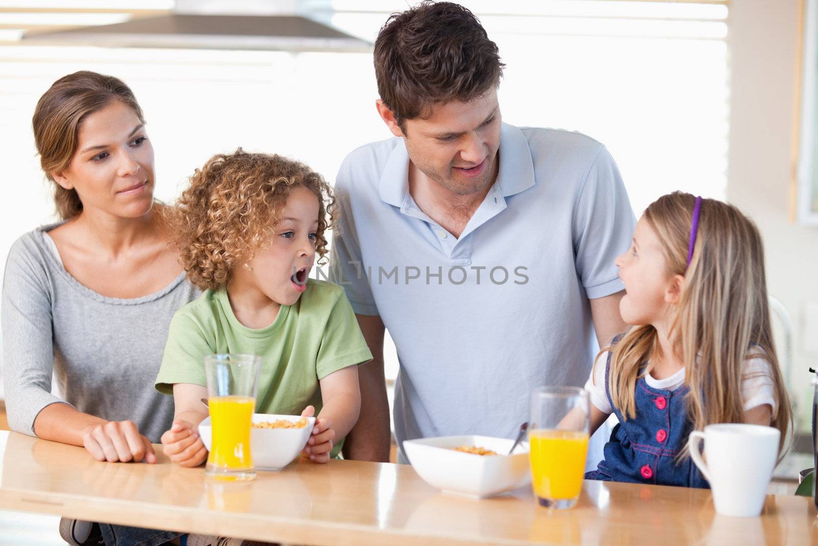 Family having breakfast by Wavebreakmedia