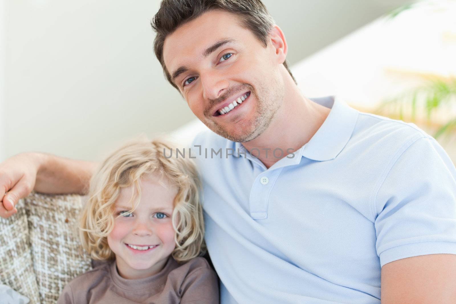 Father and son on the couch