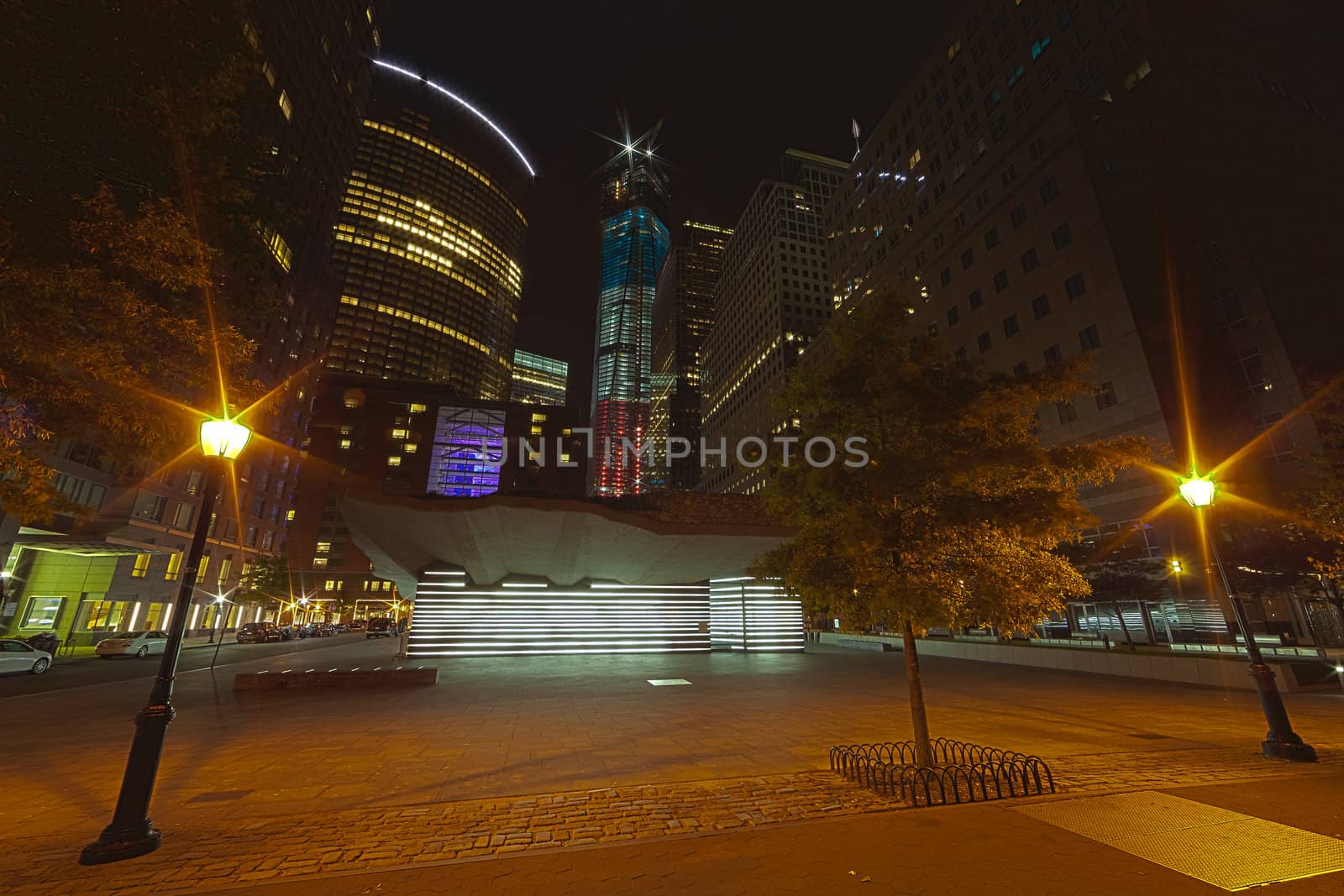 NEW YORK CITY - SEPTEMBER 17: One World Trade Center (known as the Freedom Tower) is shown under new  illumination on September 17, 2012 in New York, New York.