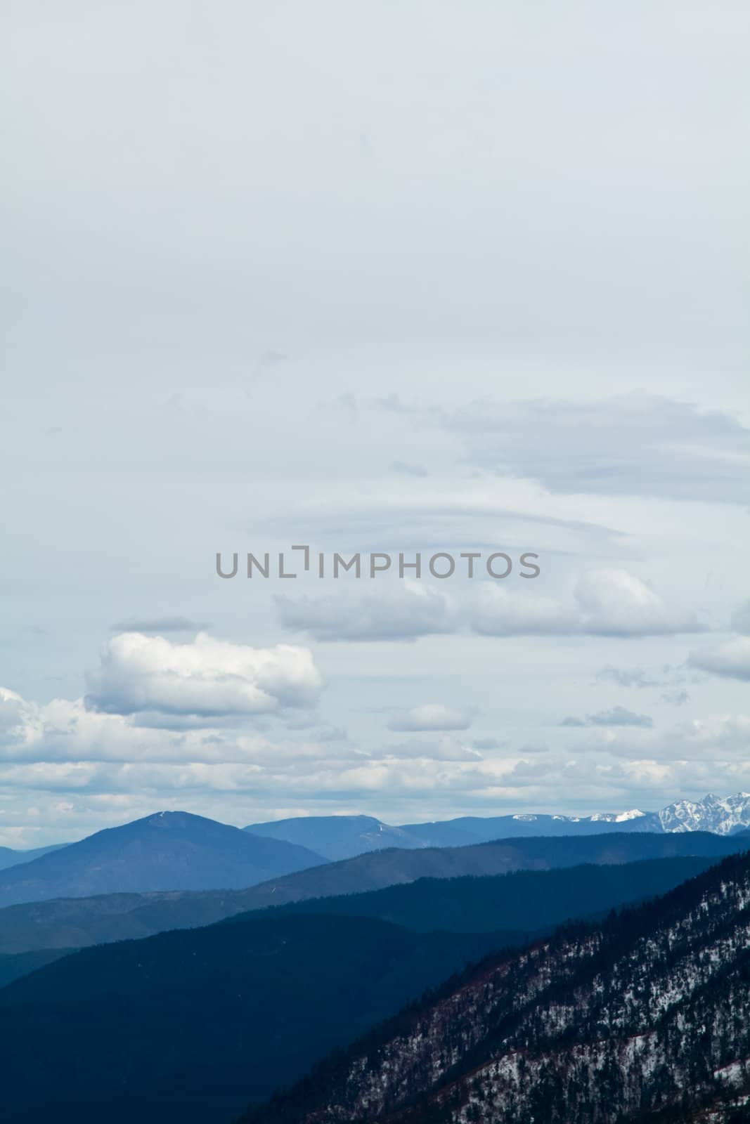 Landscape mountain with cloud and blue sky