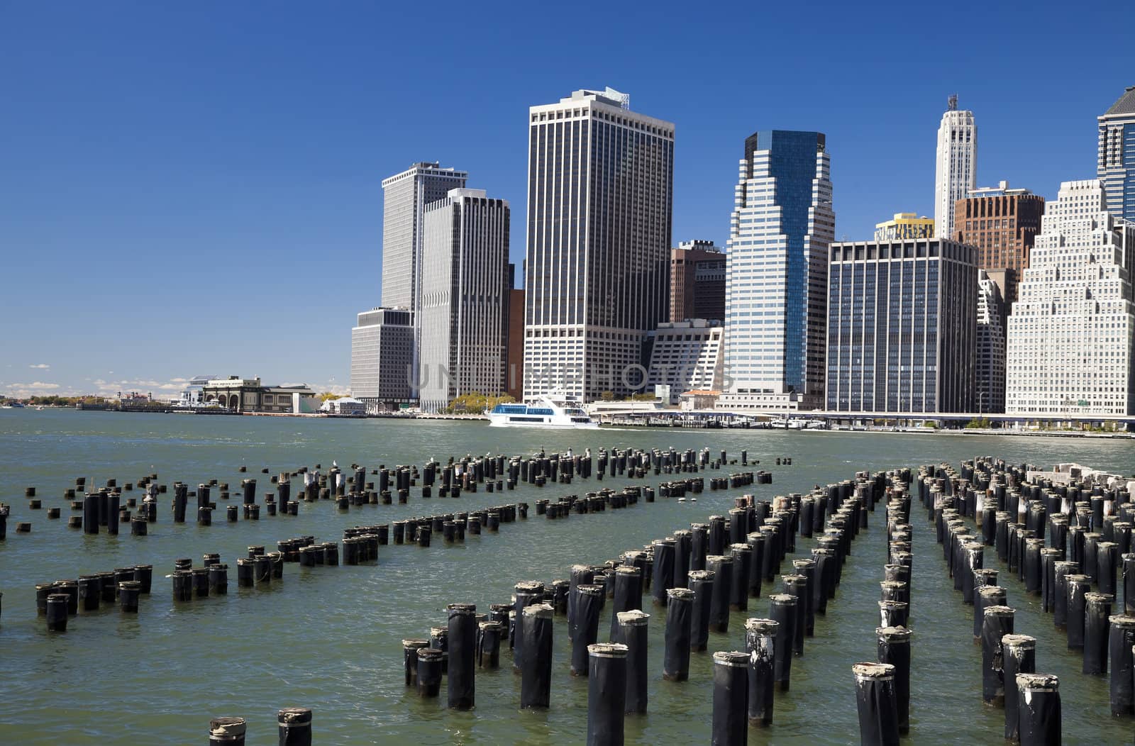 The New York City skyline at the afternoon