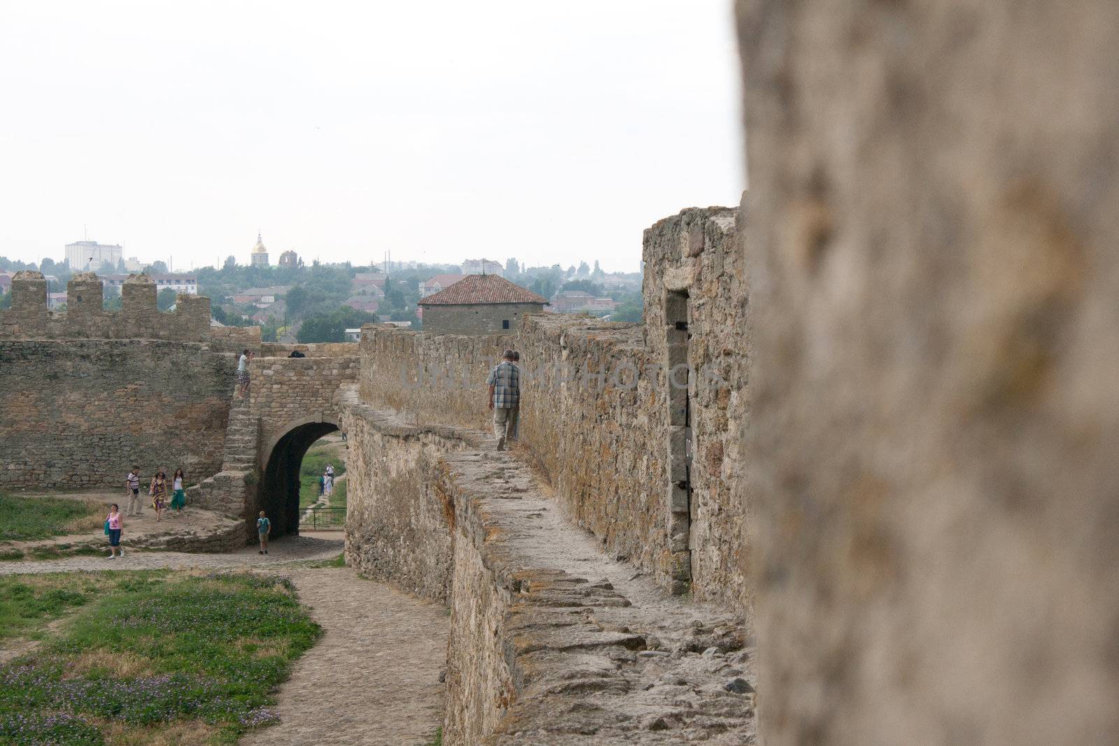 An old stone fort in the city of Belgorod-Dniester, Ukraine shooting