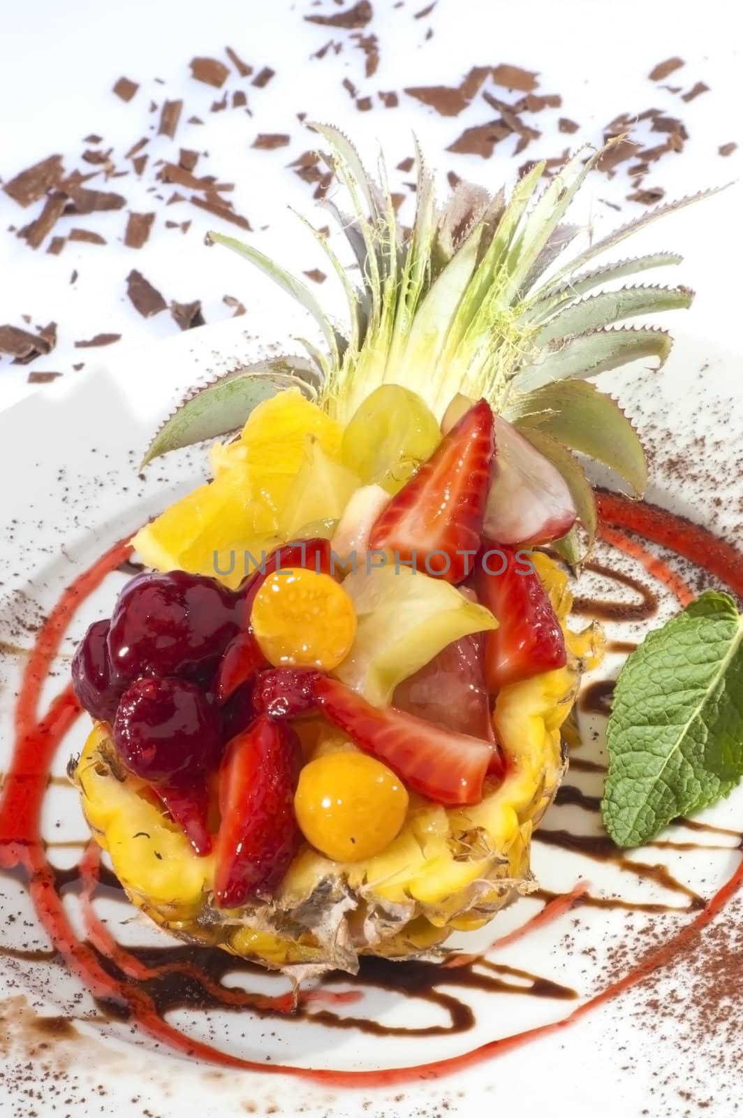 Fruit salad in pineapple by hanusst