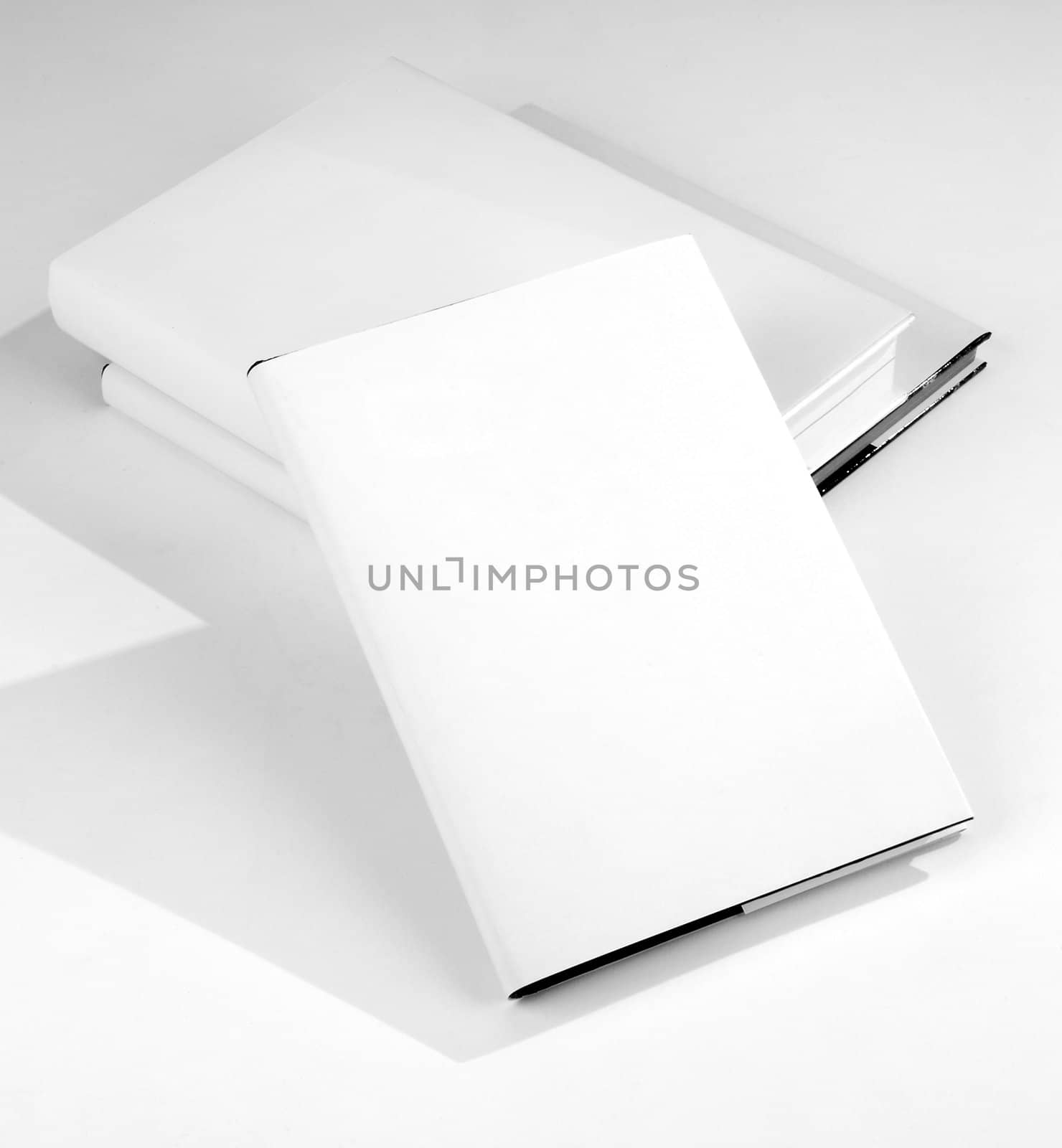 Three Blank book cover white