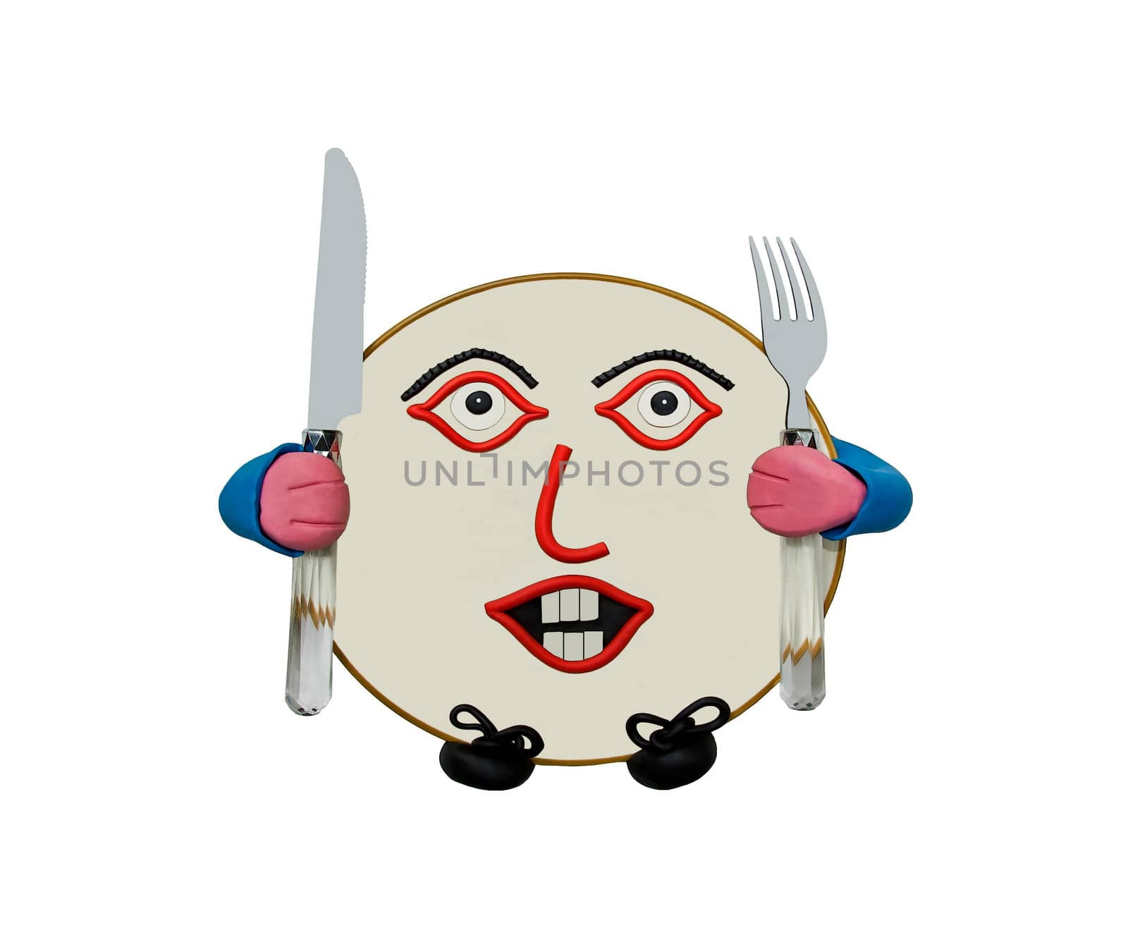 gourmet plate. humorous character hungry by neko92vl