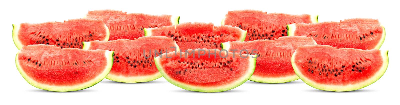 Big red watermelon isolated on white background