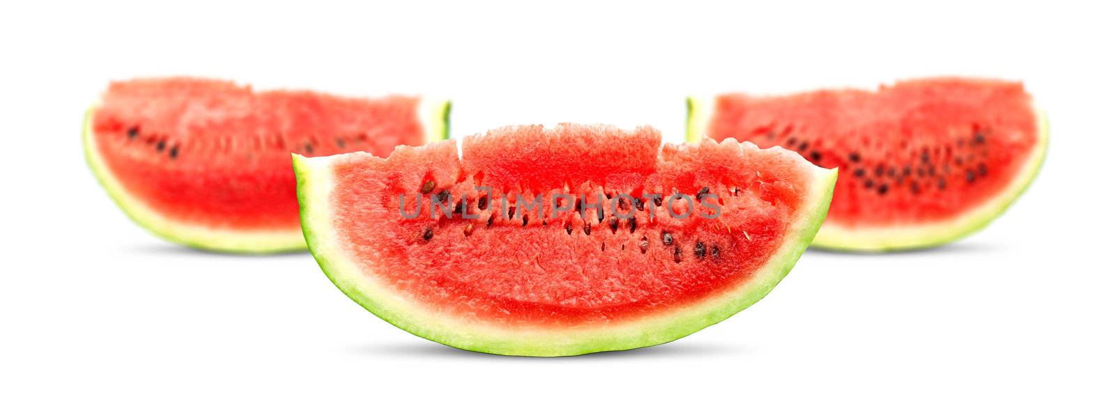 Big red watermelons isolated on white background