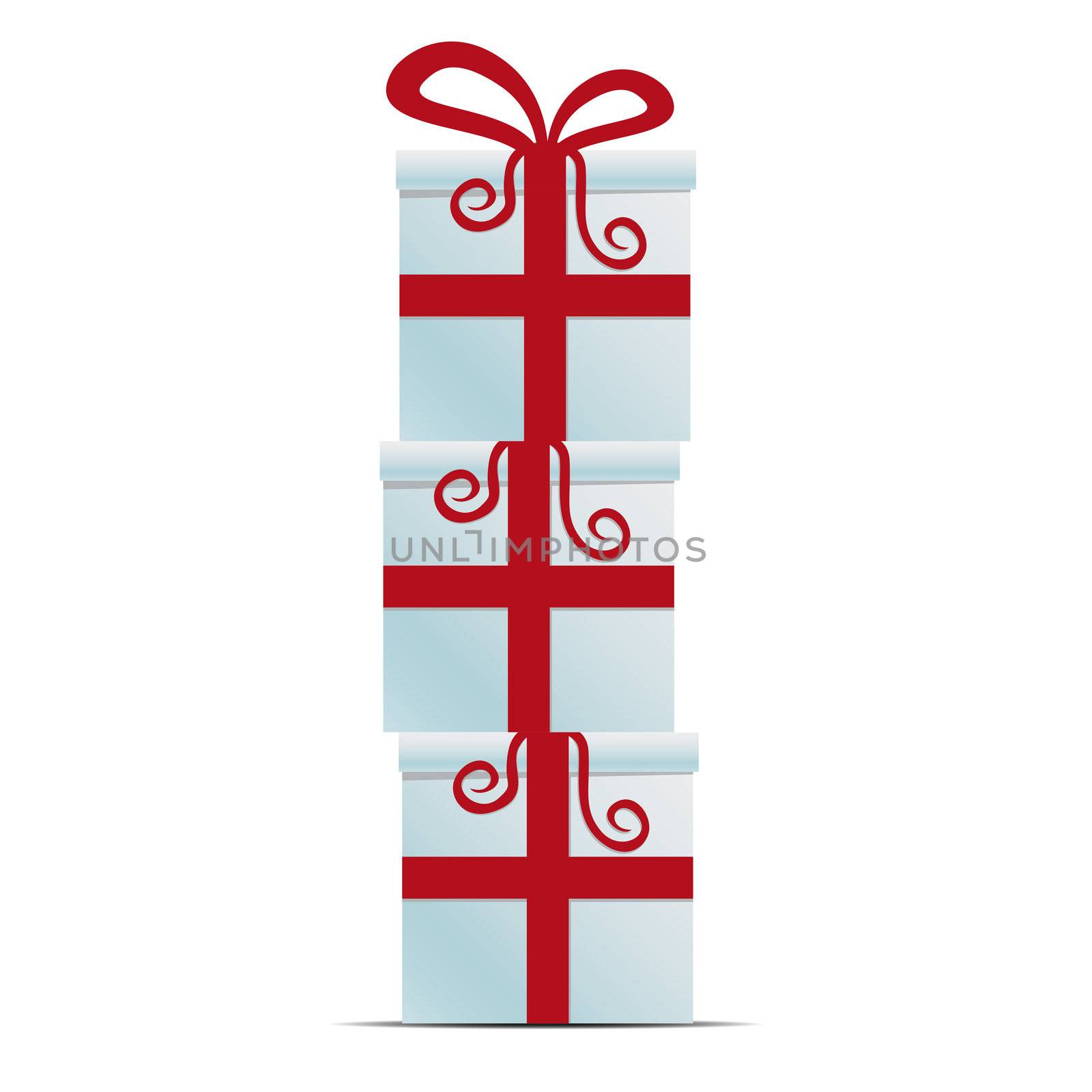 merry christmas red white gift box stack