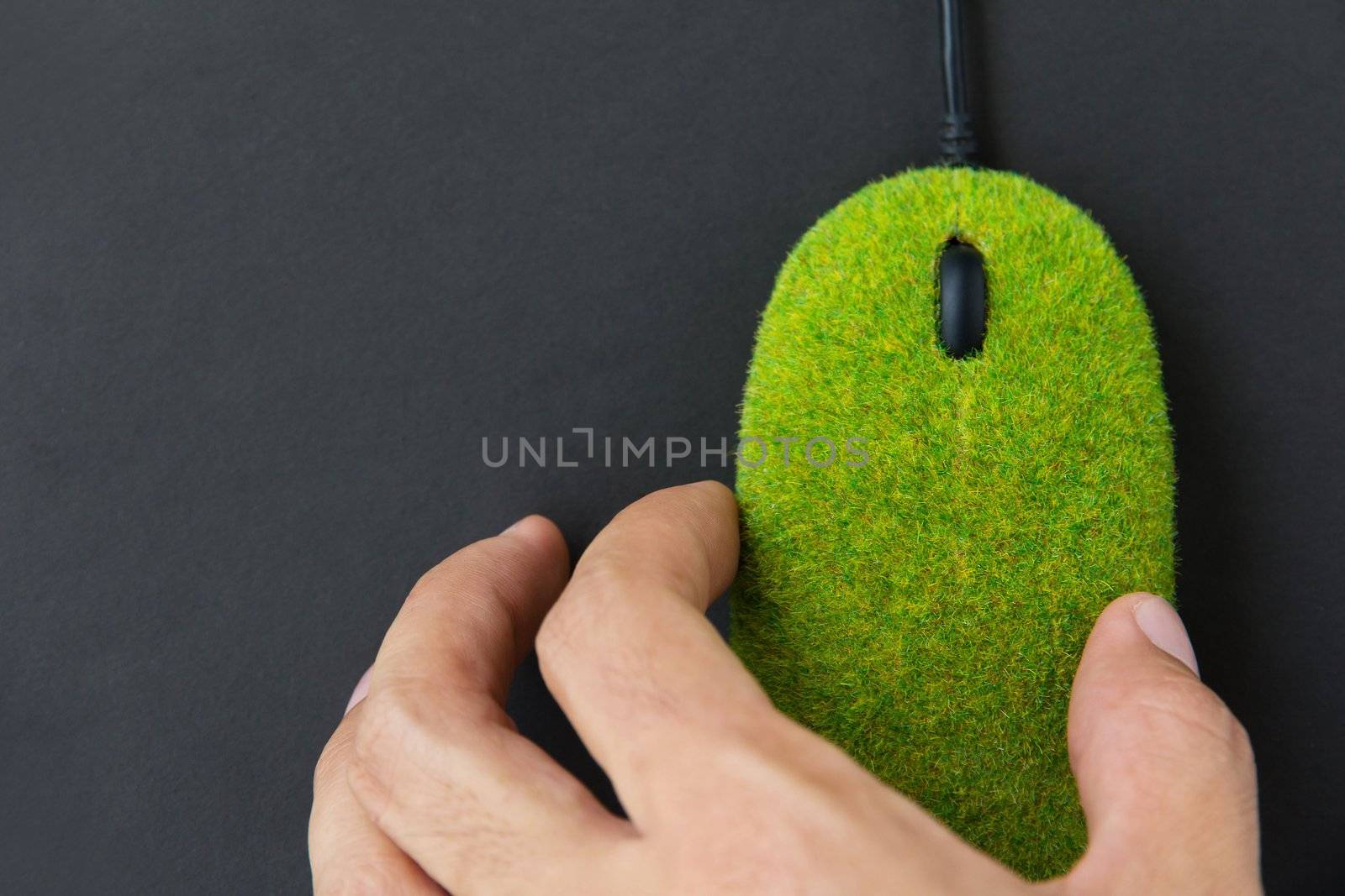 hand with eco computer mouse