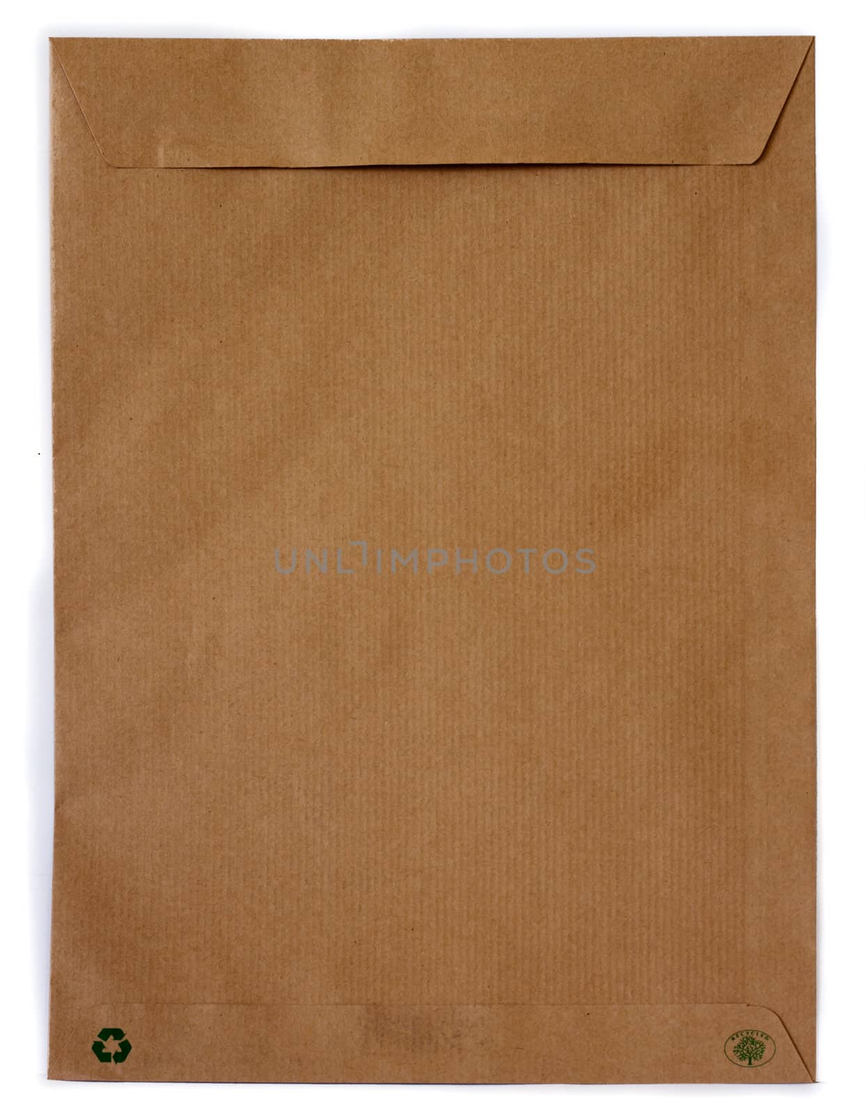 Brown Envelope document isolated on white background.
