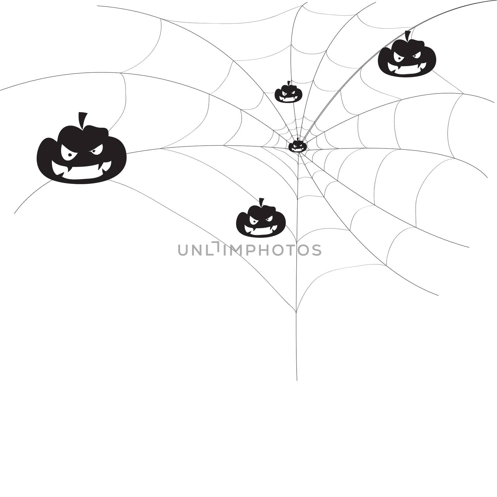 Pumpkin on a spider web.