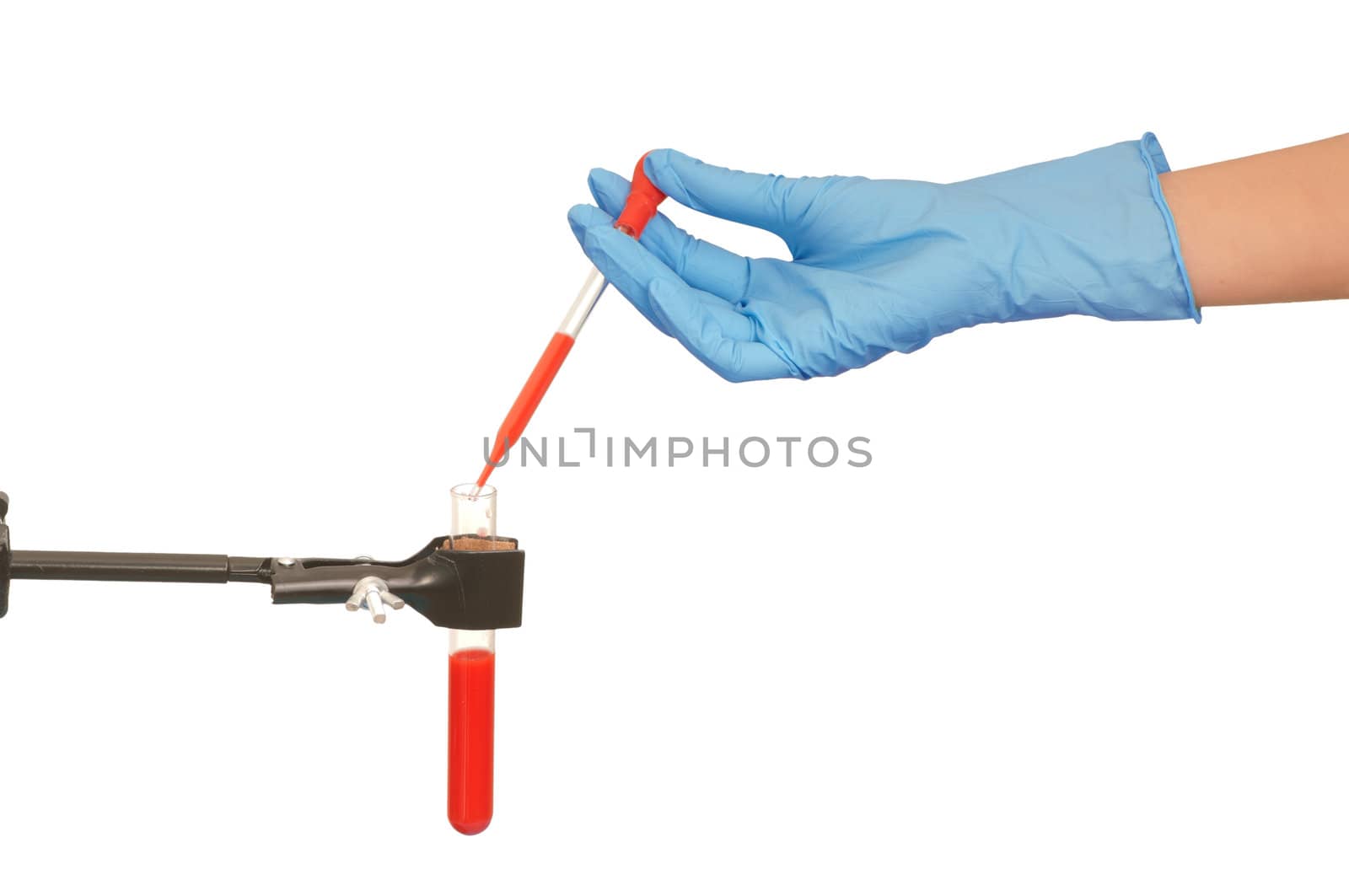 Doctor research a sample of blood for vaccine