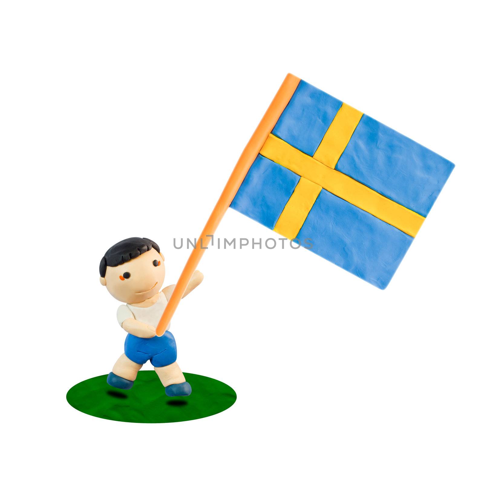 Child Football with the flag of Sweden