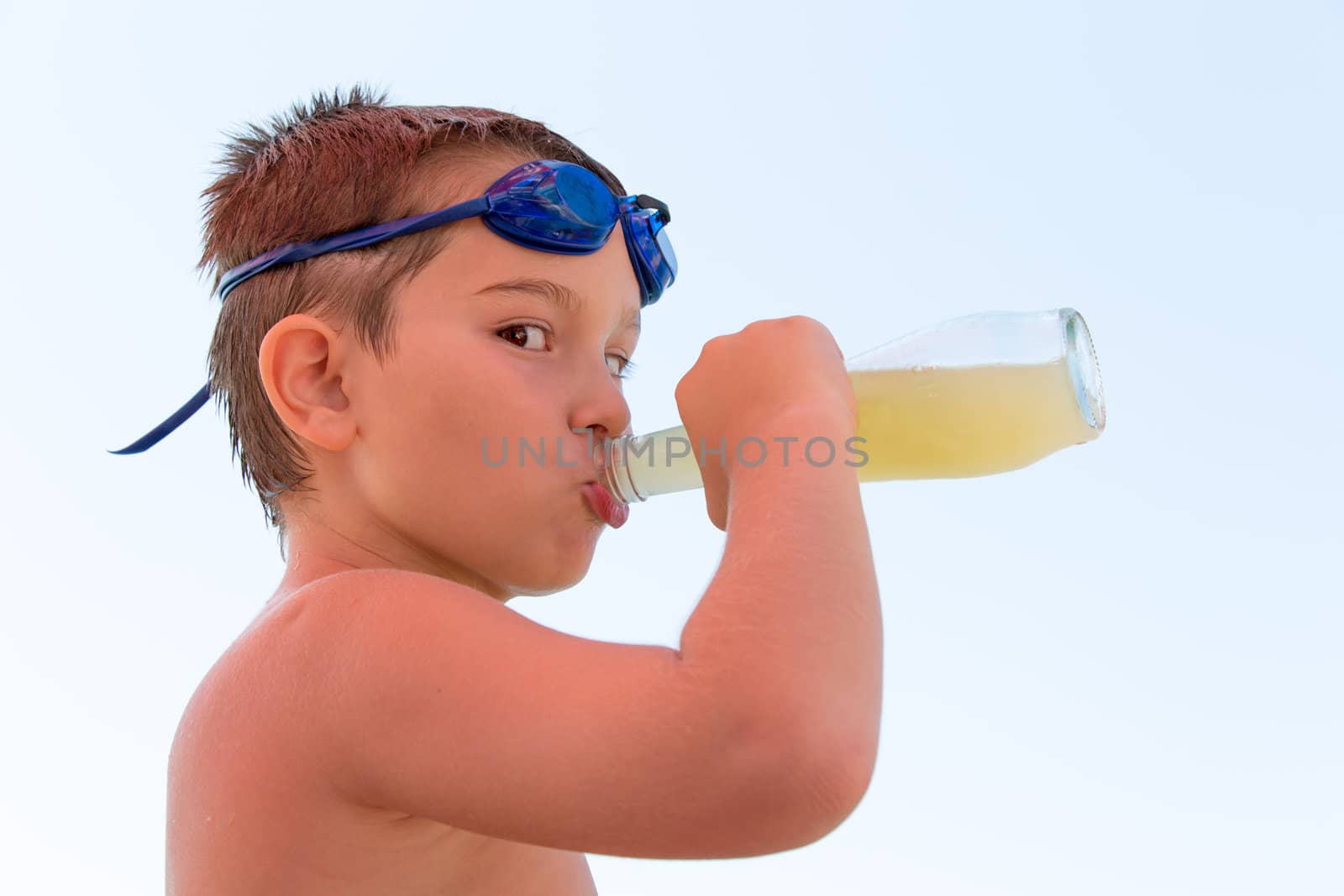 Young Boy Quenching his Thirst by coskun