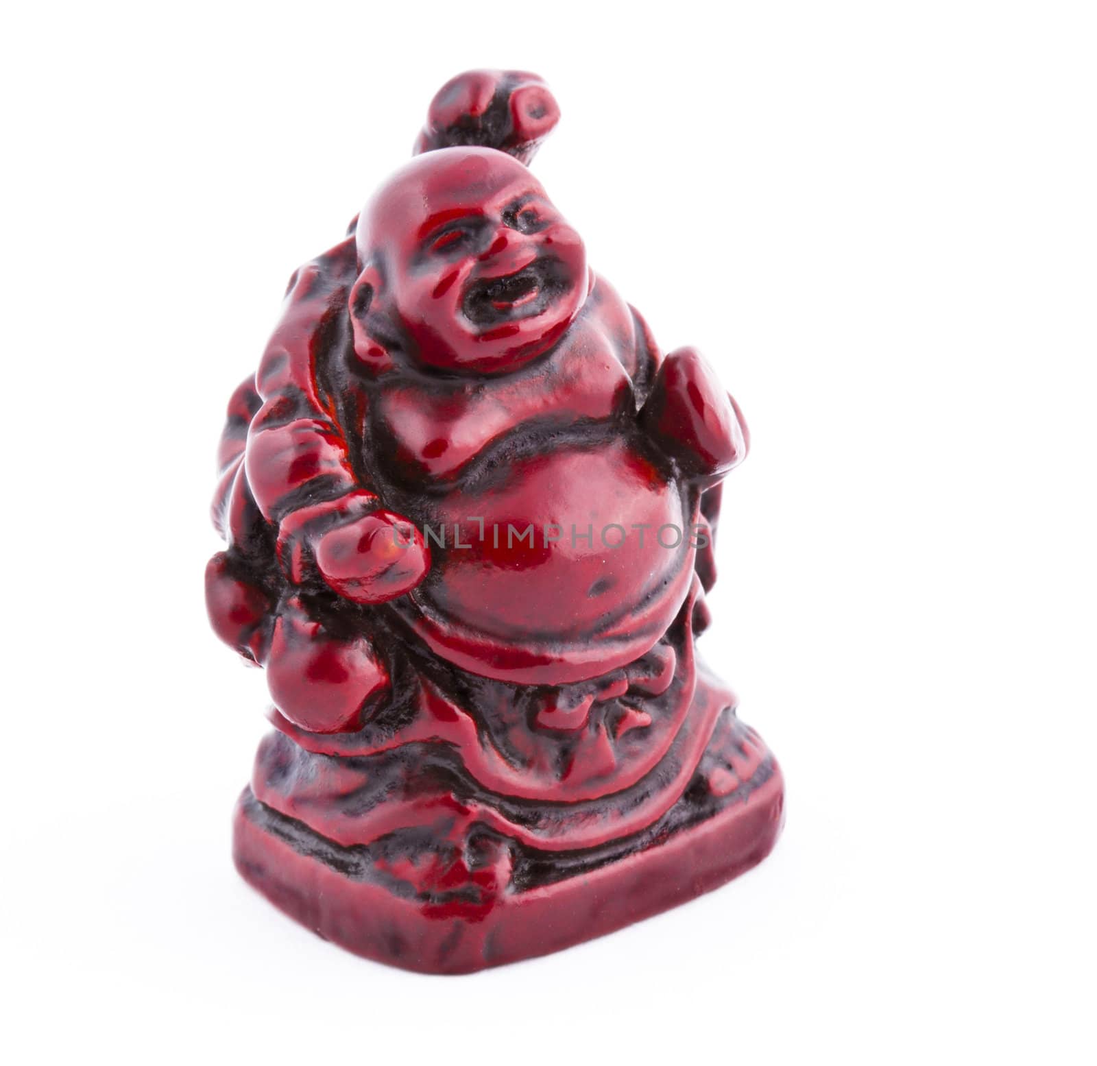 Netsuke figure isolated on white background. Close-up
