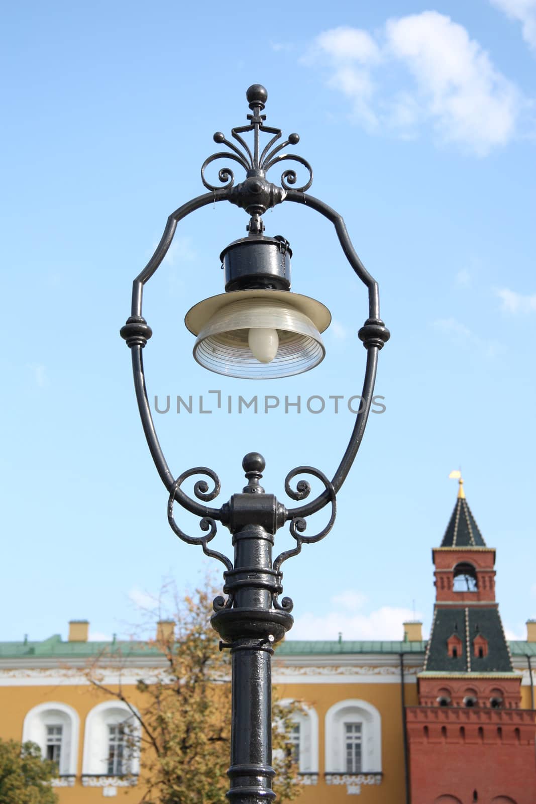 Old style street light in Moscow Kremlin, Russia