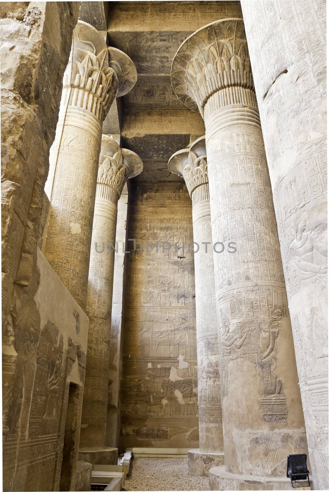 column in the main hall at the temple of esna, egypt