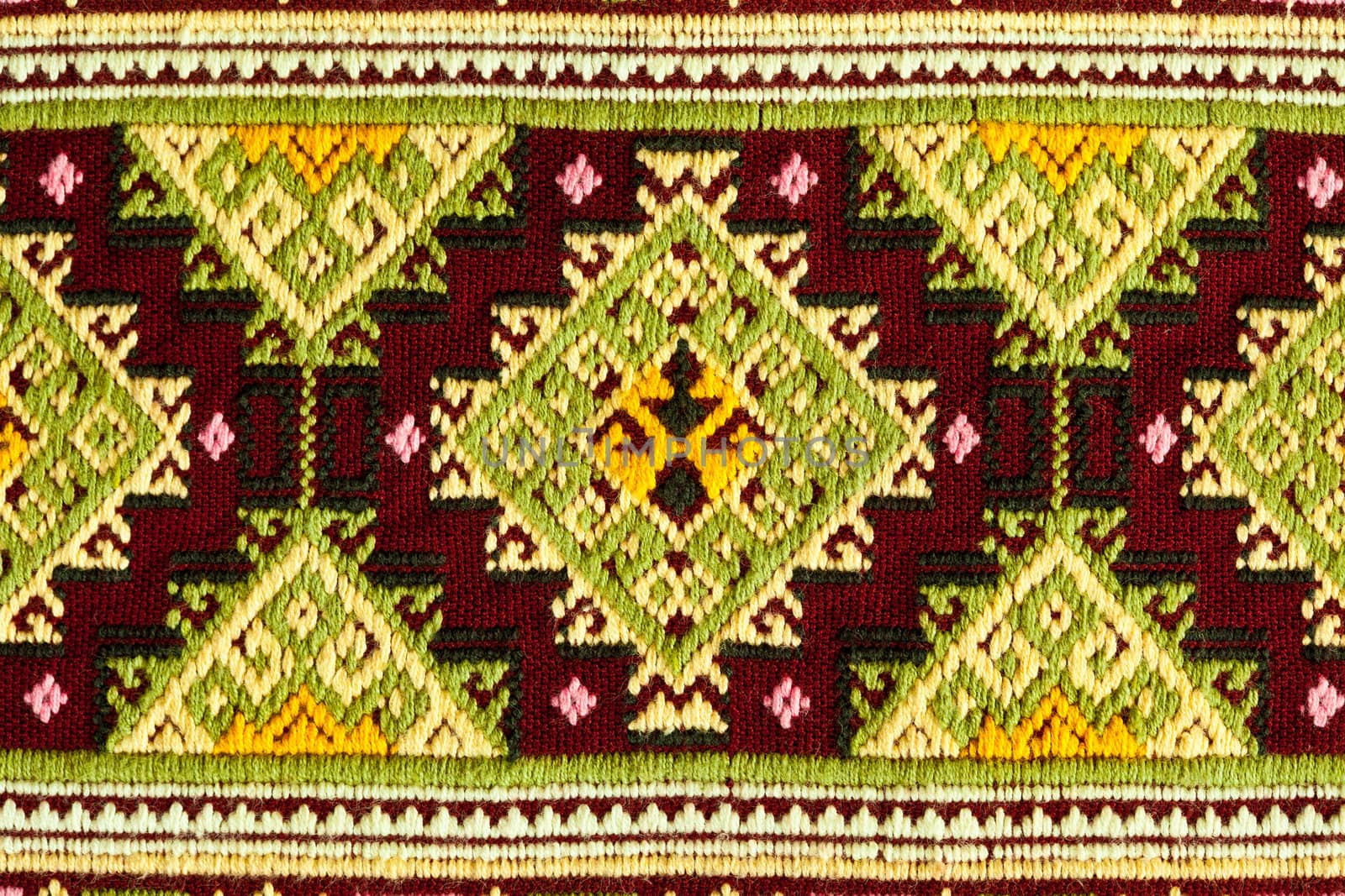 ancient thai woven cloth, pattern3, closeup
