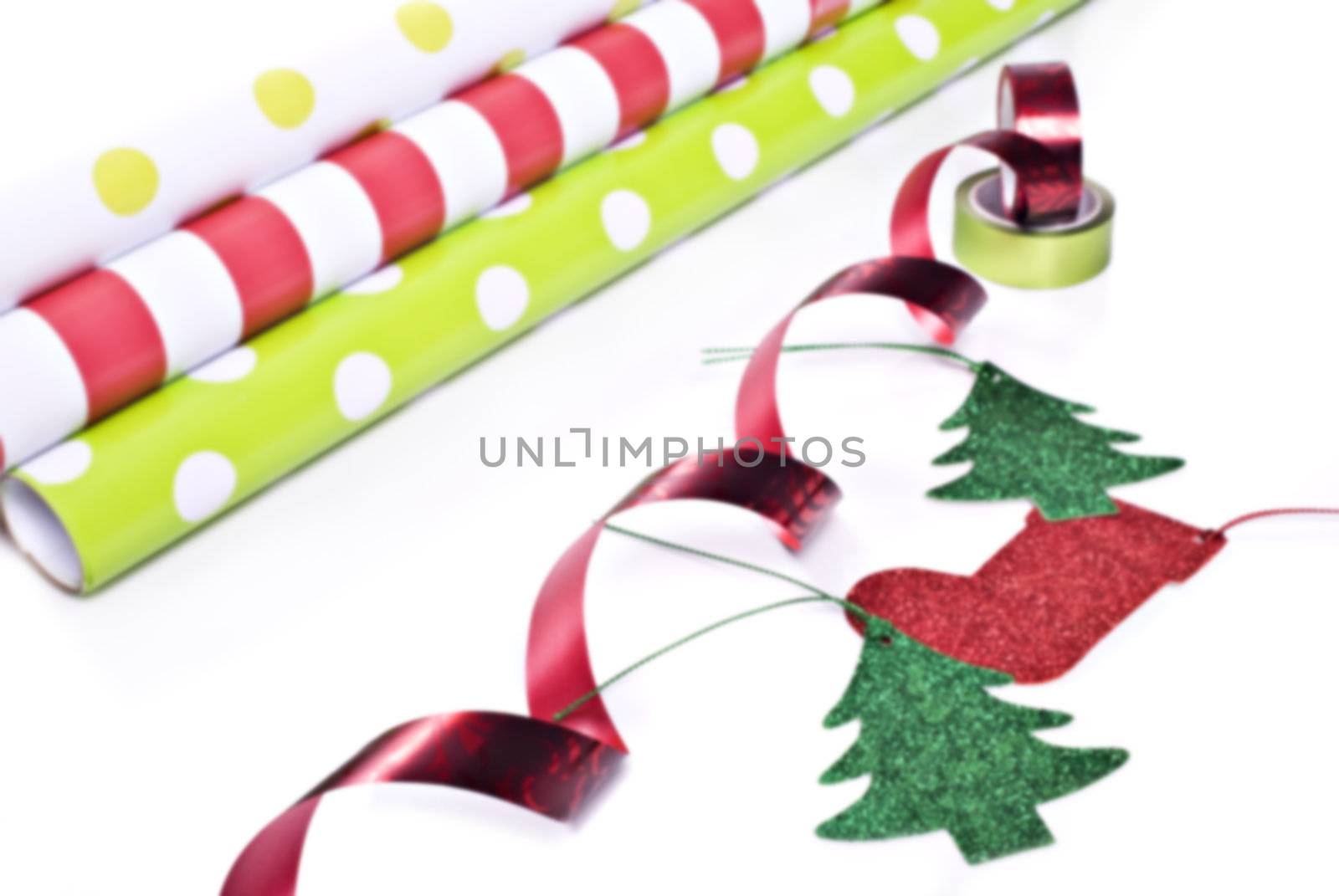 Christmas wrapping paper and ribbon by tish1