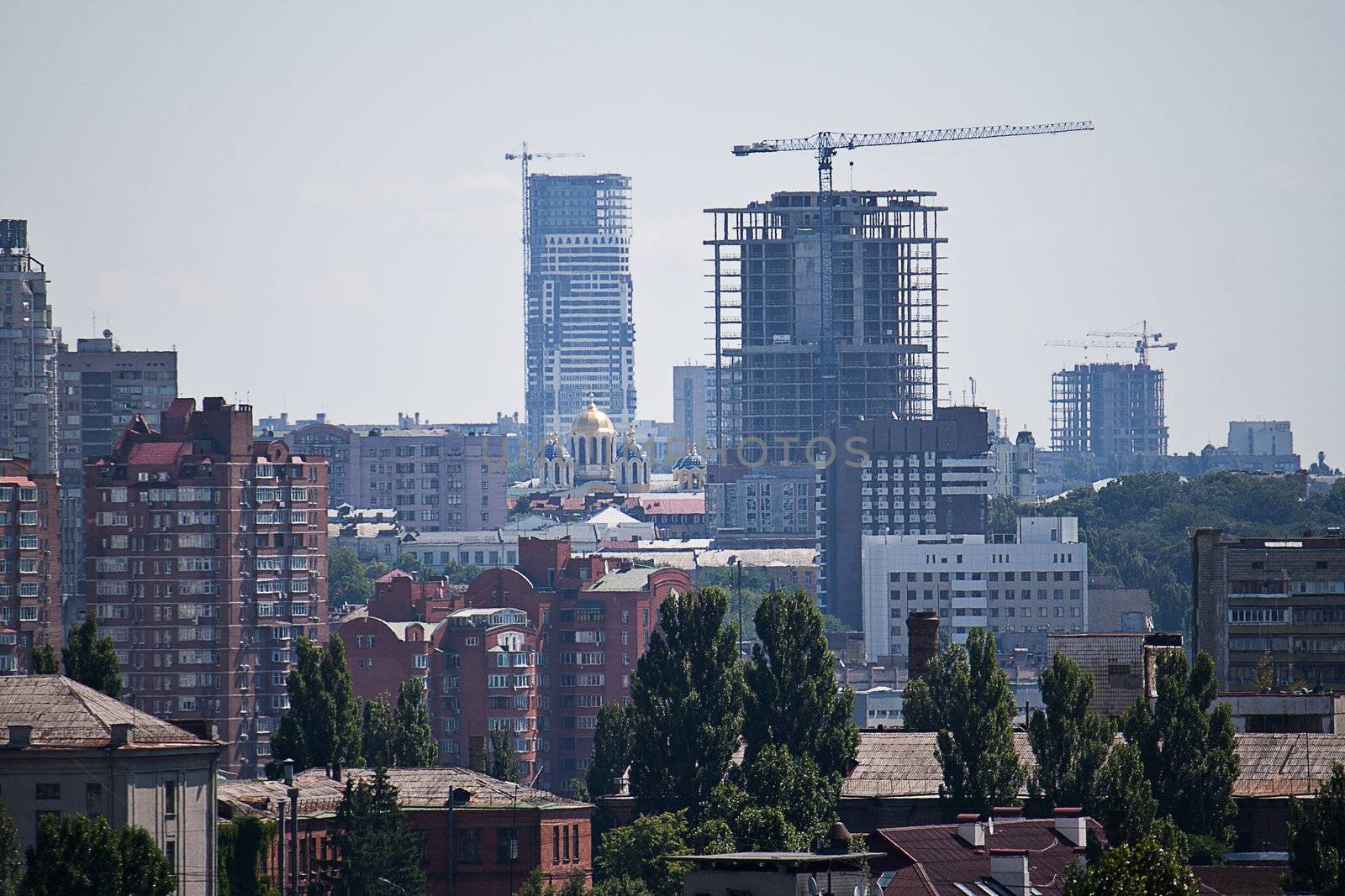 View of the city under construction, Kiev, Ukraine