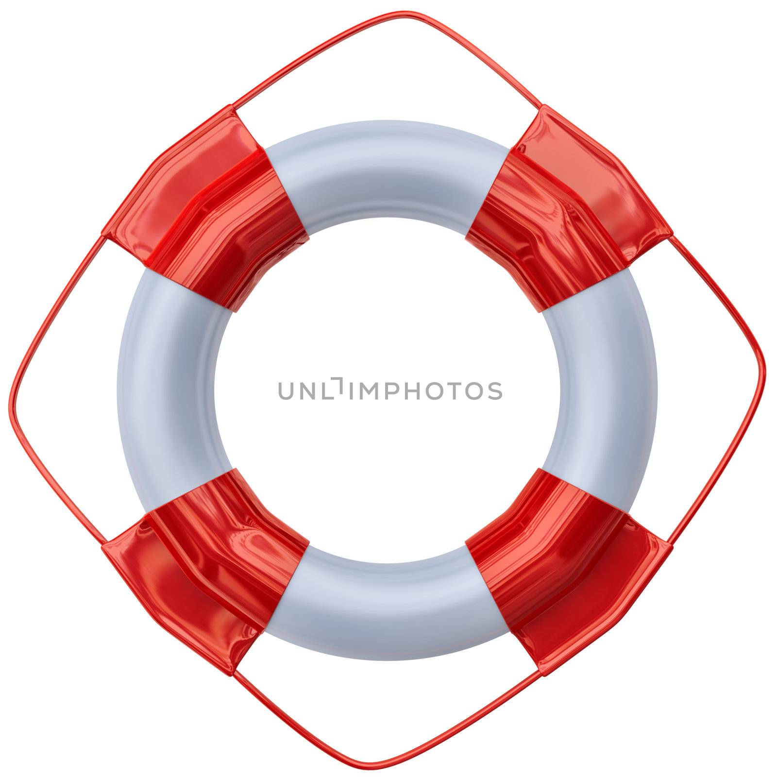 a large lifebuoy as life saving equipment for aid a person fallen overboard