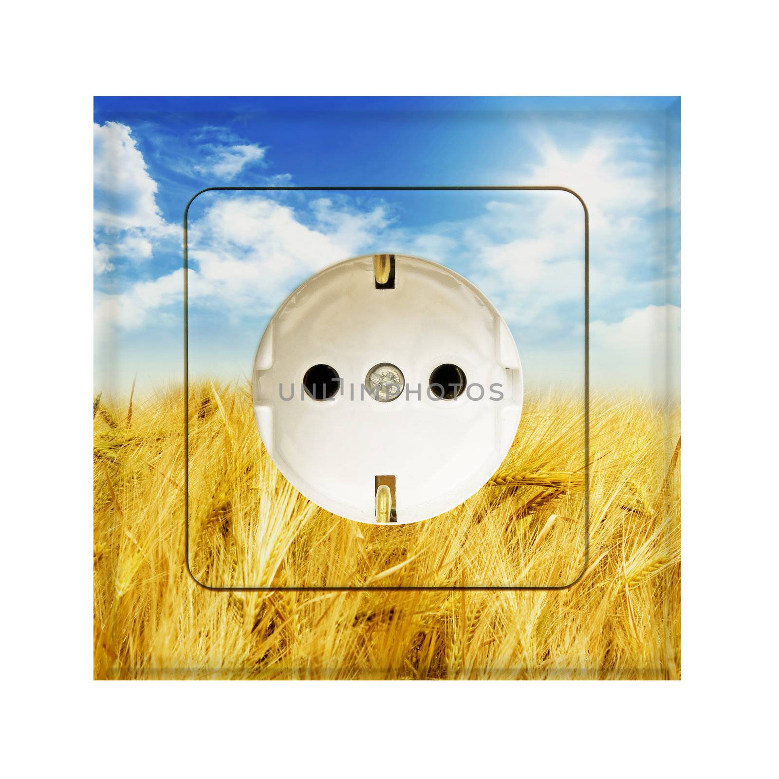electric socket combined with a field and sky