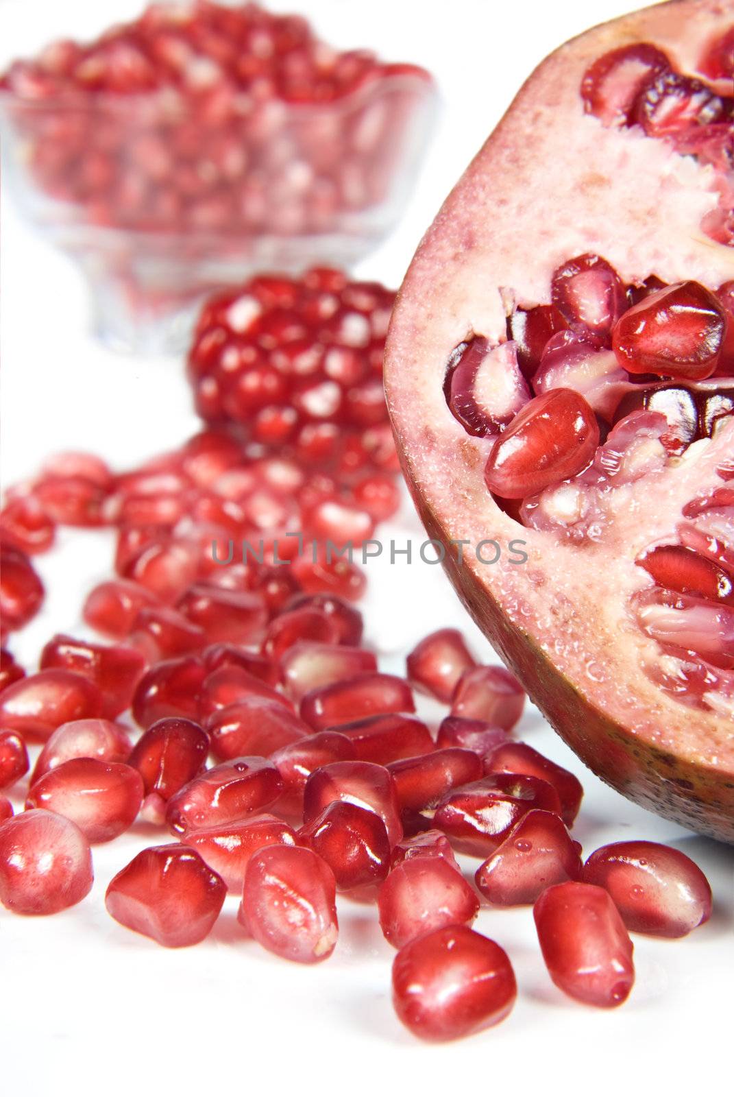 Pomegranate fruit and pips