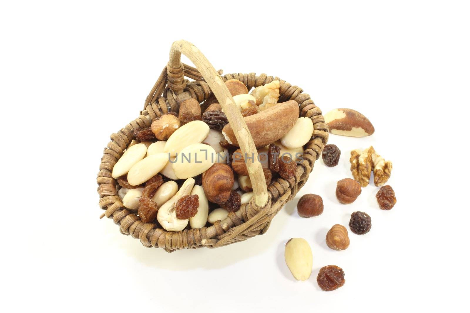 fresh crunchy nuts and raisins as a snack by discovery