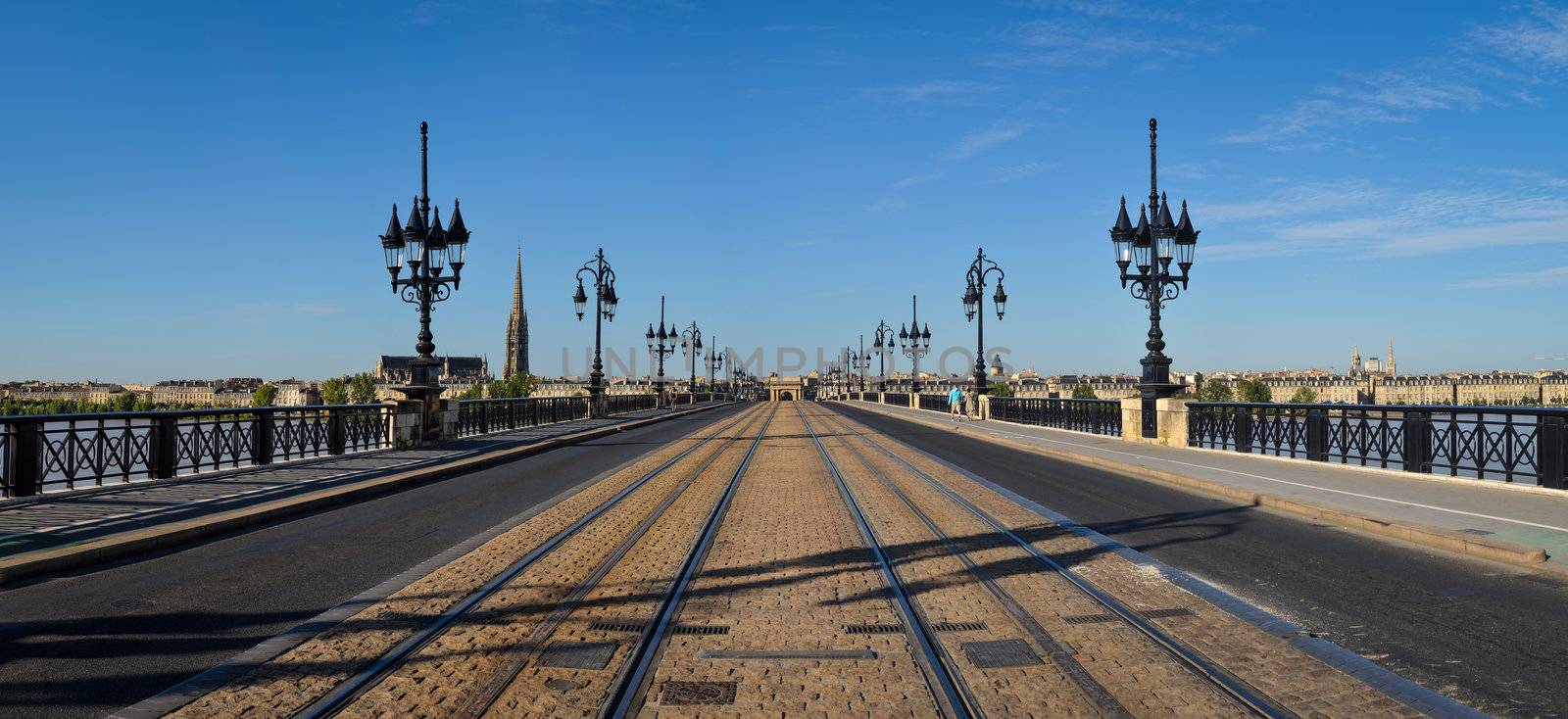 Bordeaux panorama of the bridge, view during the day