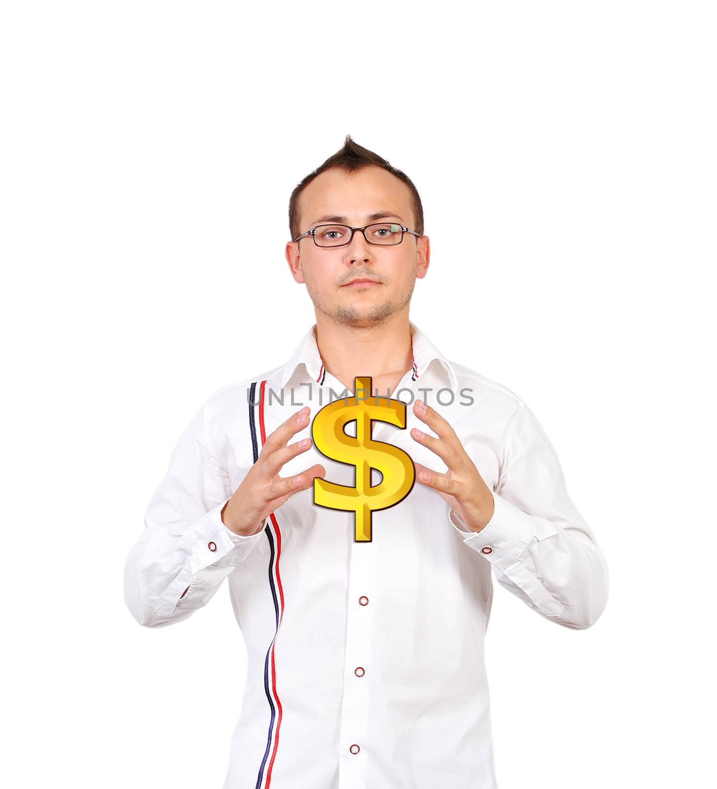 man holding dollar sign by vetkit