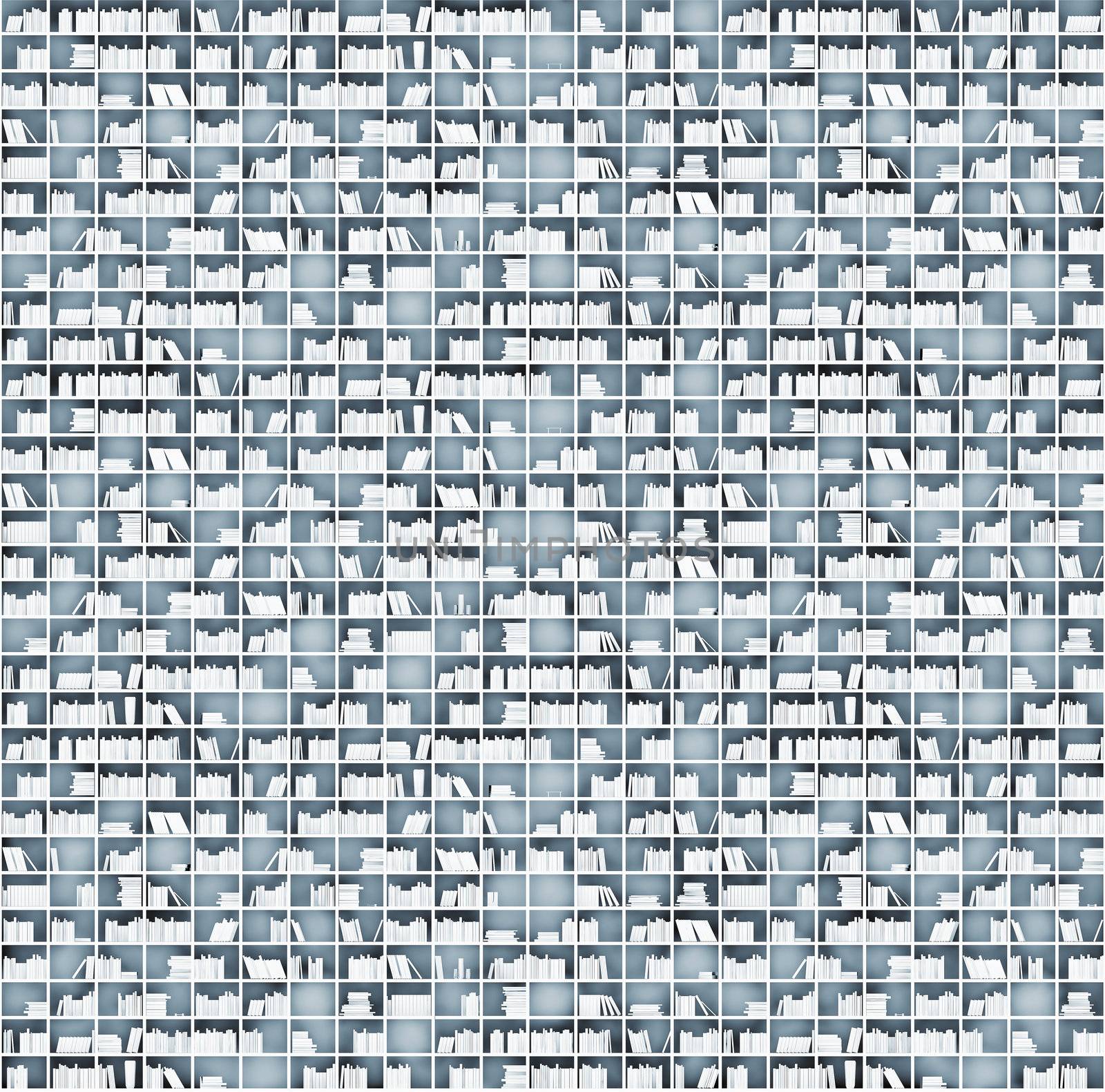 white shelves matrix (illustrated concept) 