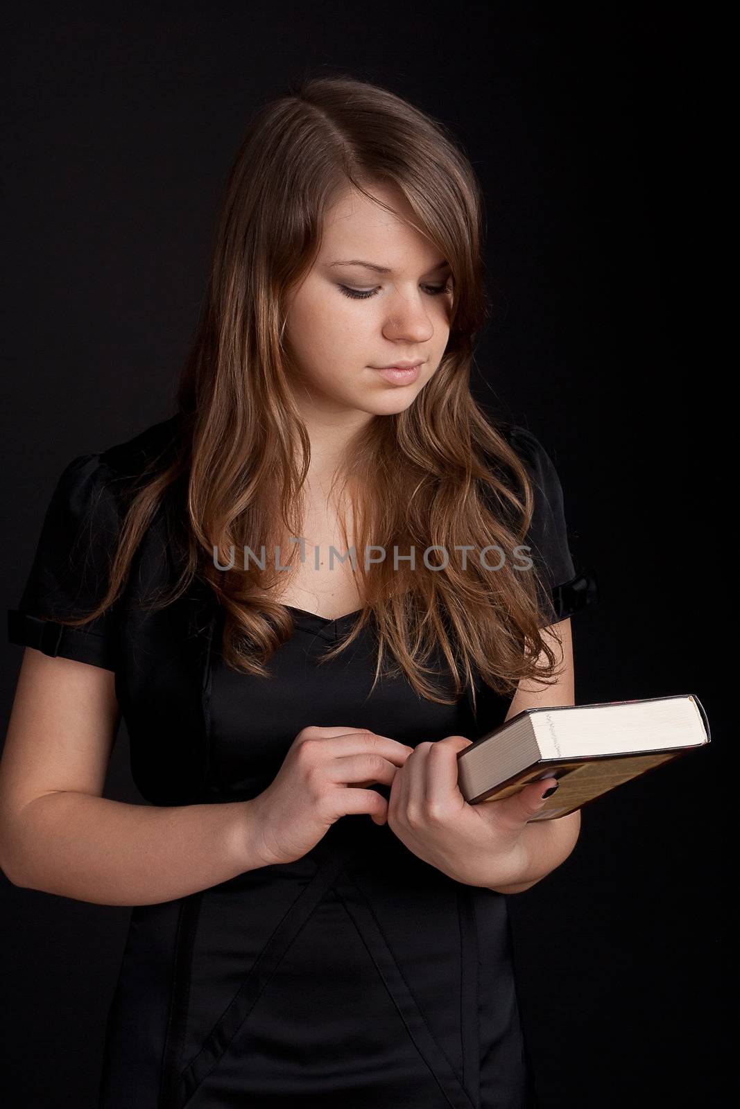 Girl with book in hand  by victosha