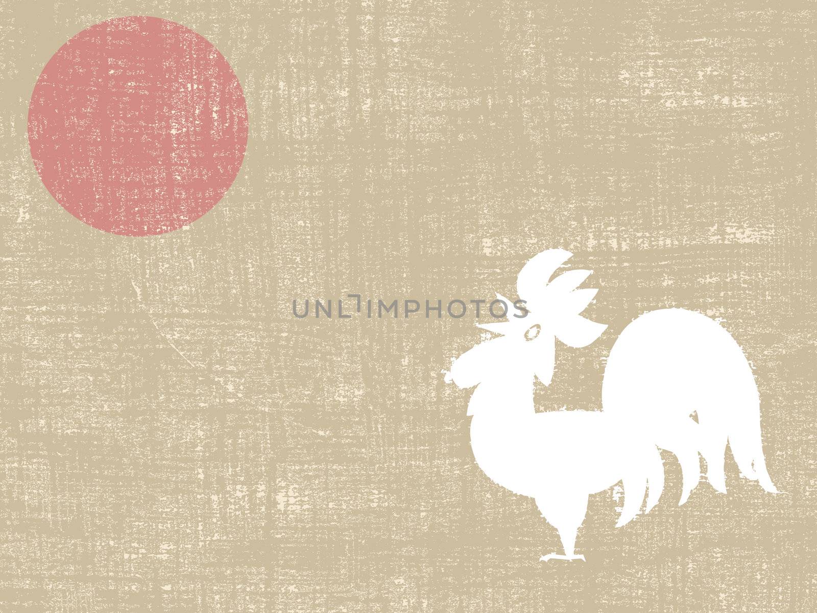 cock silhouette on grunge background
