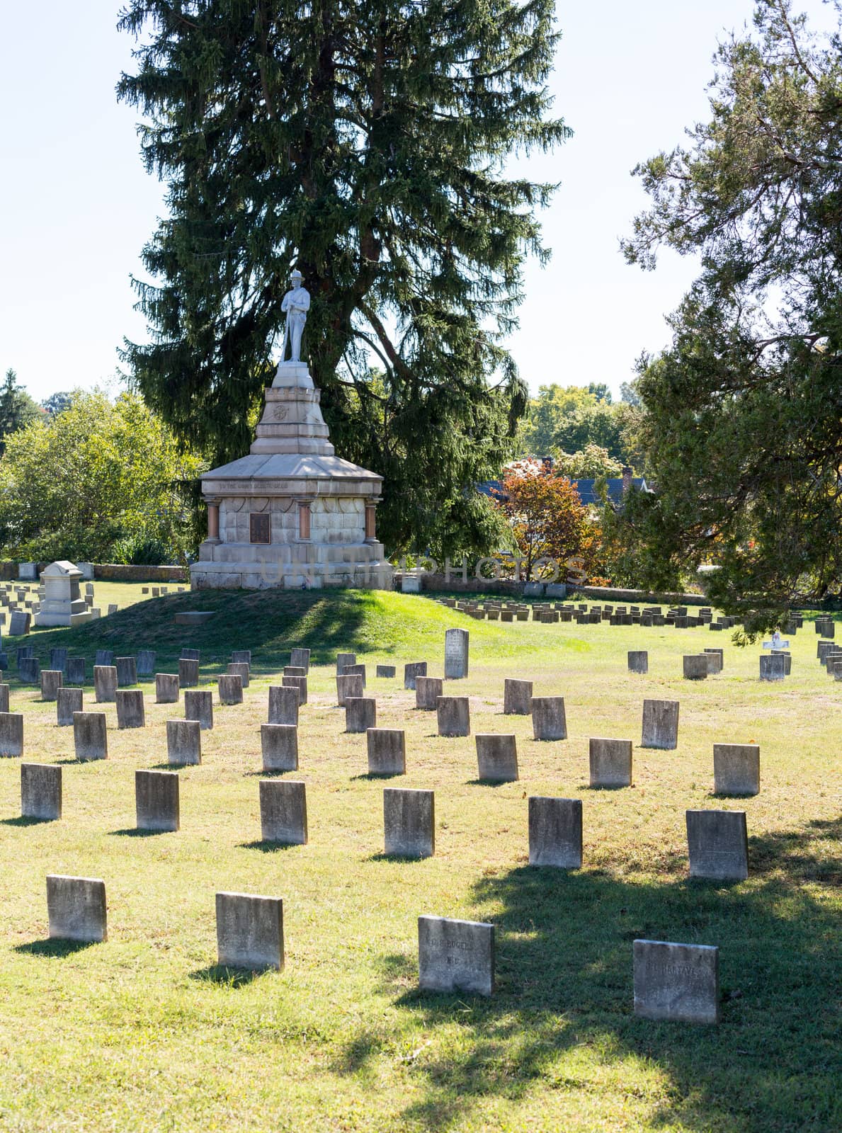 Headstones in Confederate Cemetery of Fredericksburg and Spotsylvania