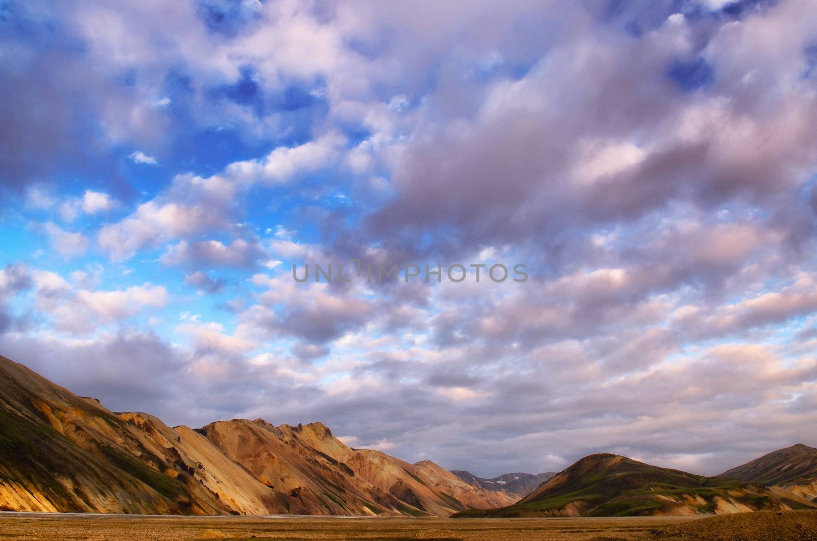 Landmannalaugar colorful mountains landscape view, Iceland by martinm303