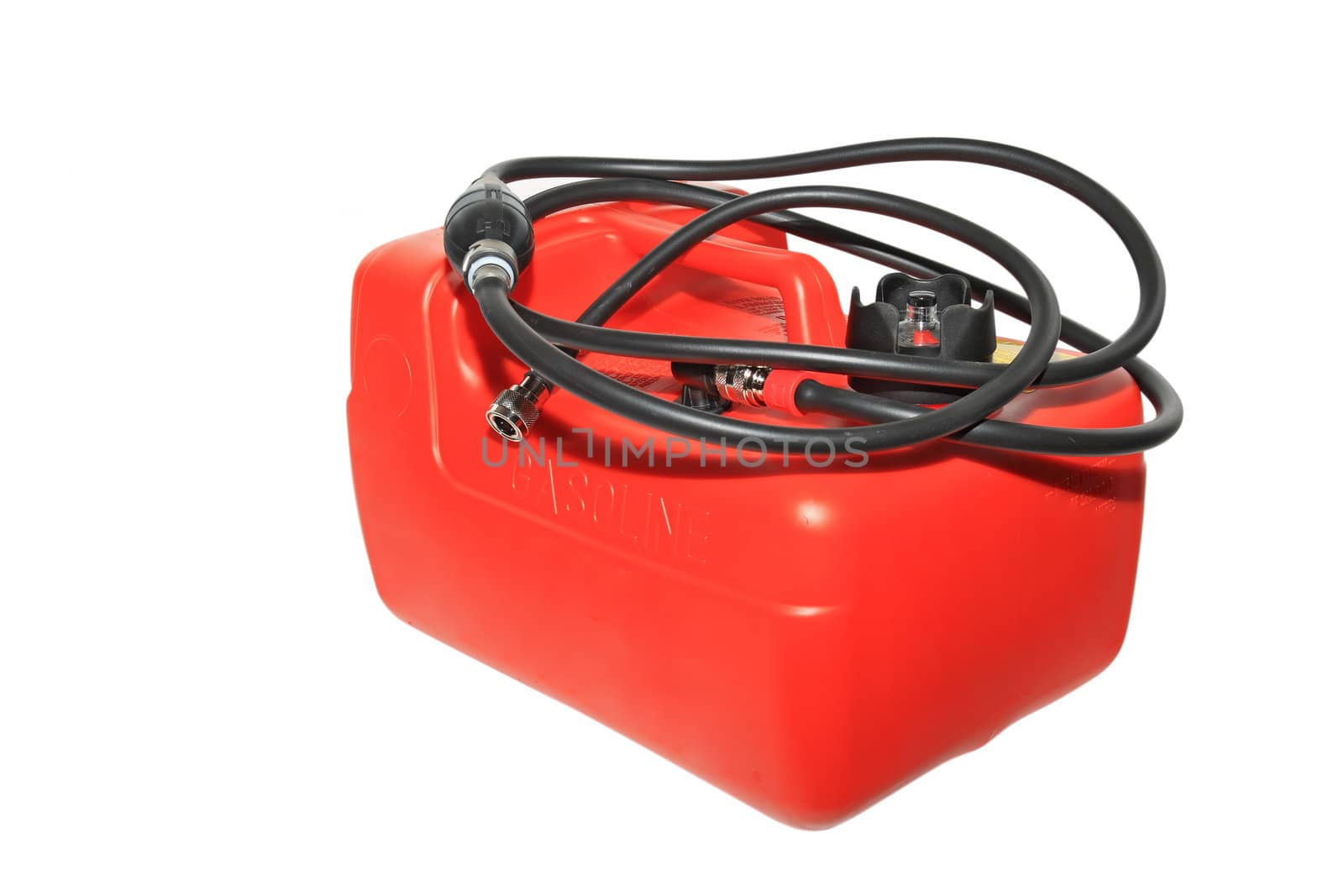 red jerry can on a white background